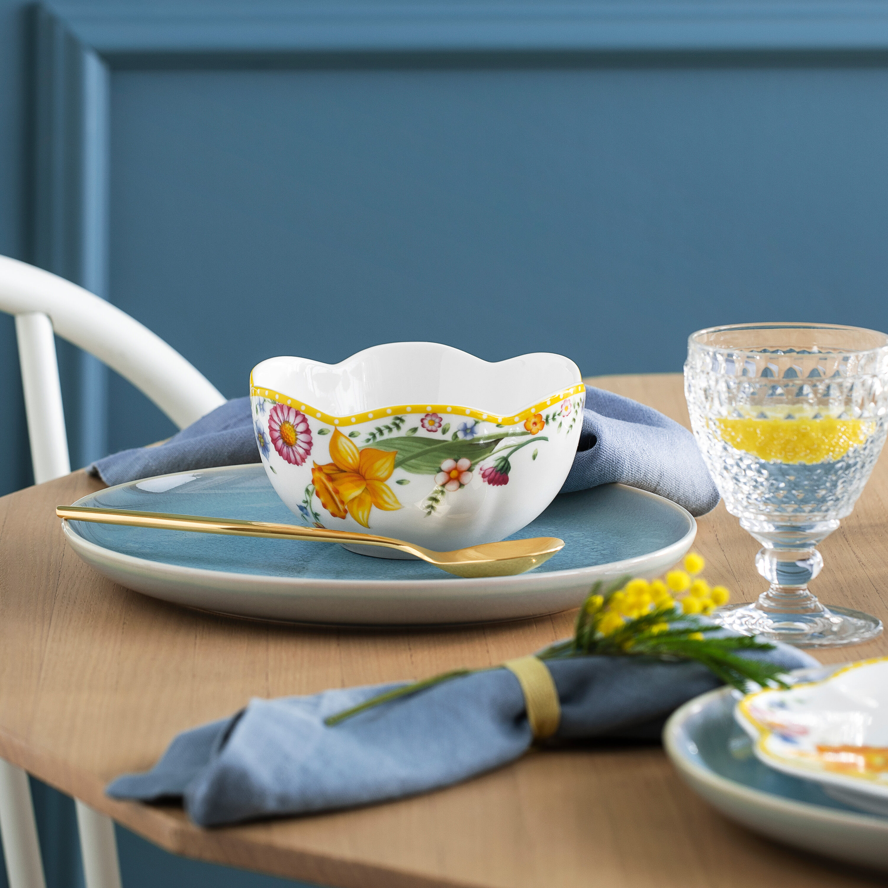 Spring Awakening Dinnerware set - Yellow, Premium Porcelain