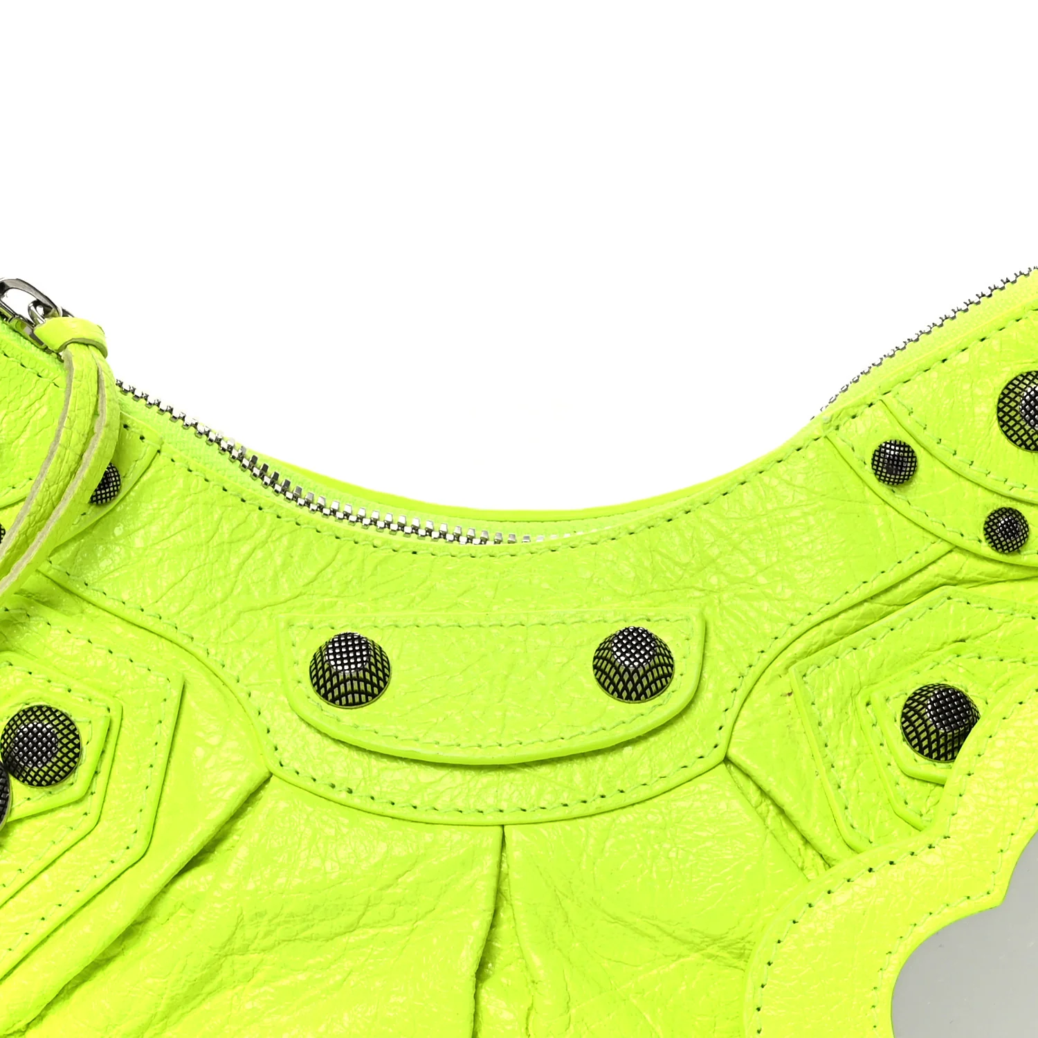 Agneau Arena Le Cagole Shoulder Bag XS Fluo Yellow