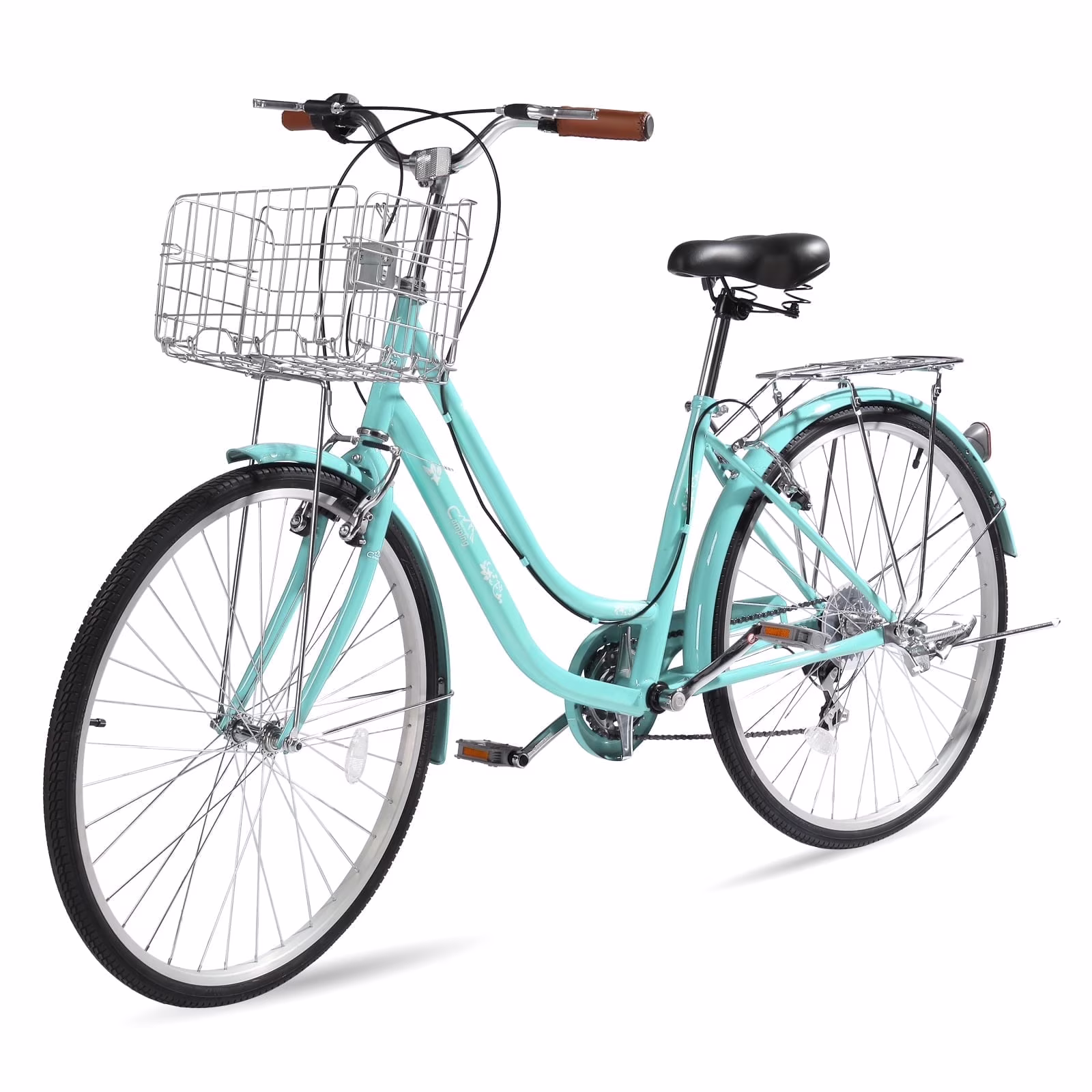26in Urban Commuter City Bike, 7 Speed Adult Road Bicycle, Pink(Pink) - Image 5