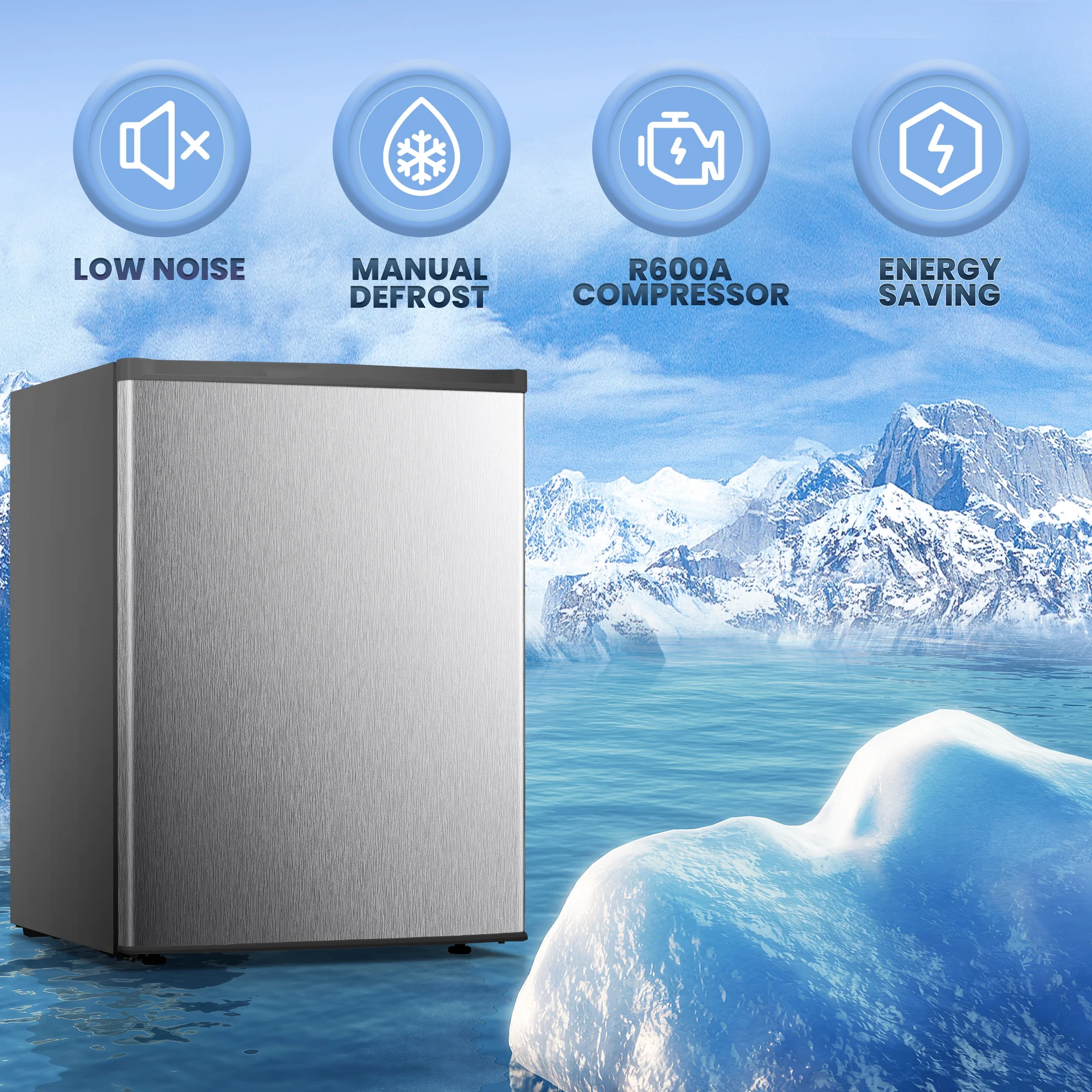 Upright Freezer, Energy Saving 2.1 Cu.ft Single Door Compact Upright Freezer with Reversible Door(White)(2.1 cu ft/White) - Image 10