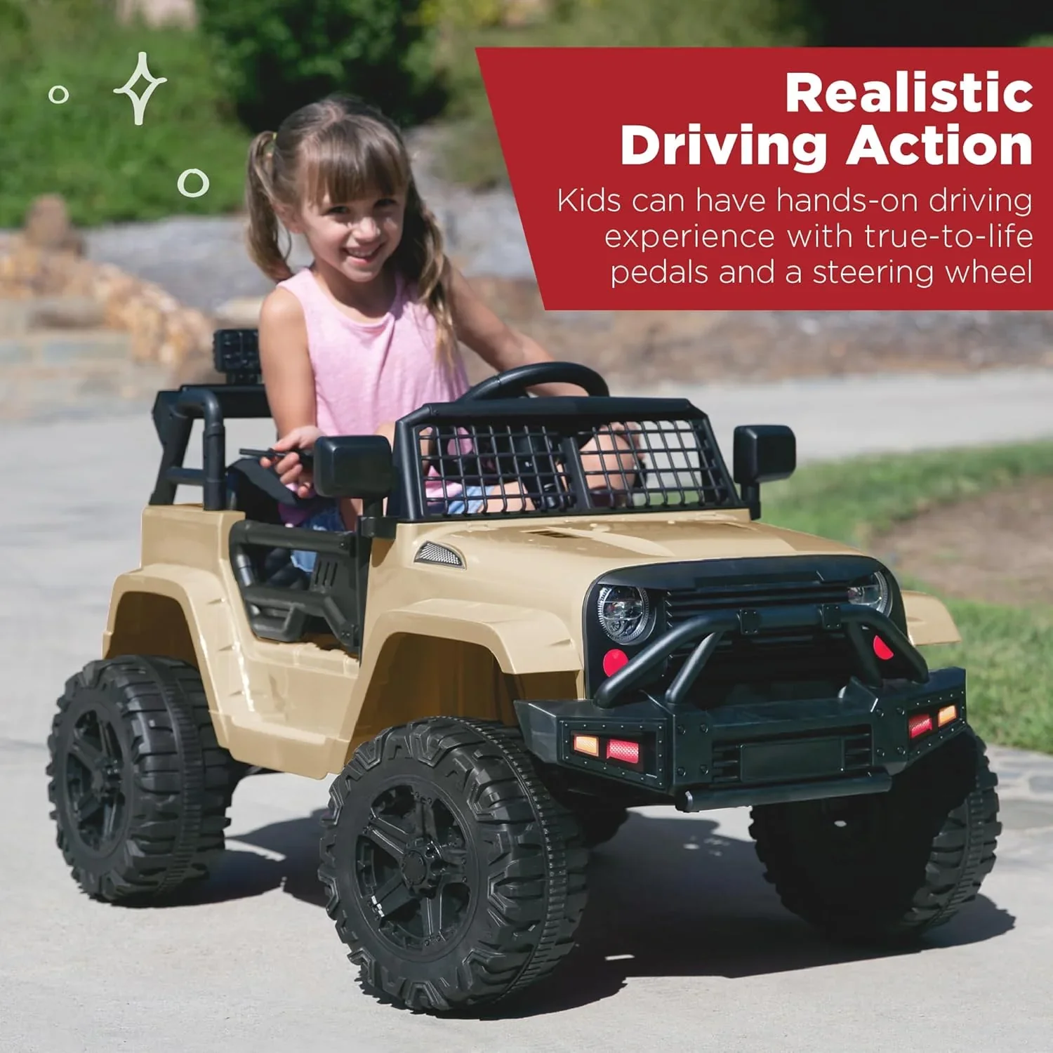 Camion électrique pour enfants Best Choice Products 12V avec suspension à ressorts et lumières LED