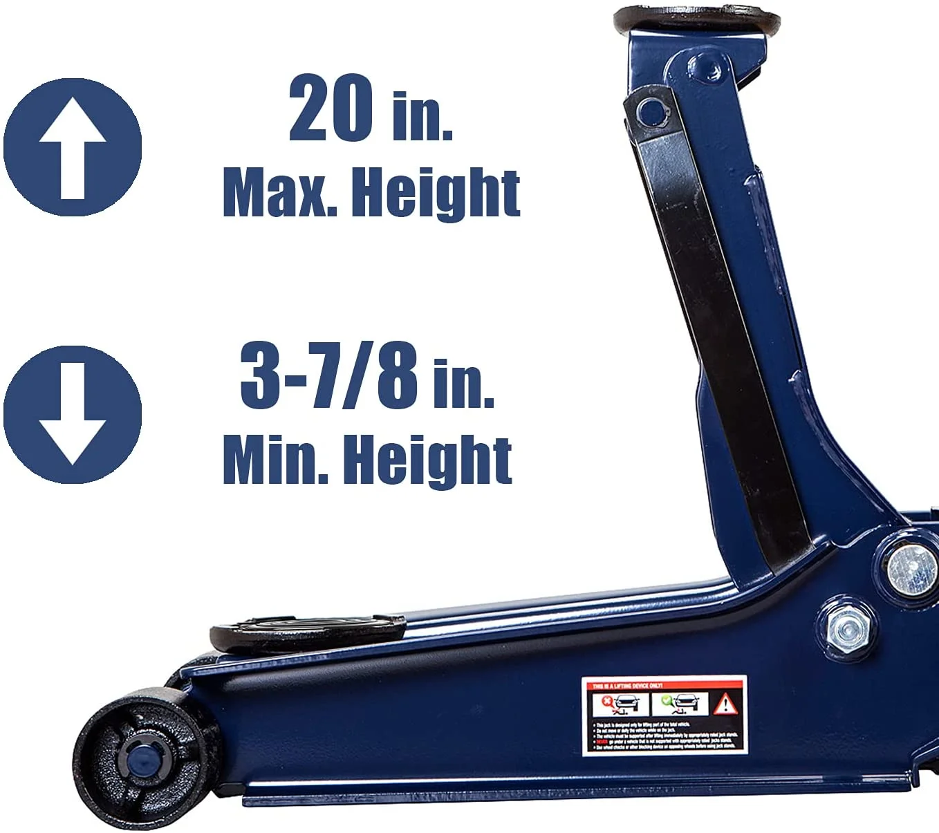 Cric hydraulique de garage/voiture robuste et extra-plat de 4 tonnes, bleu, W847U