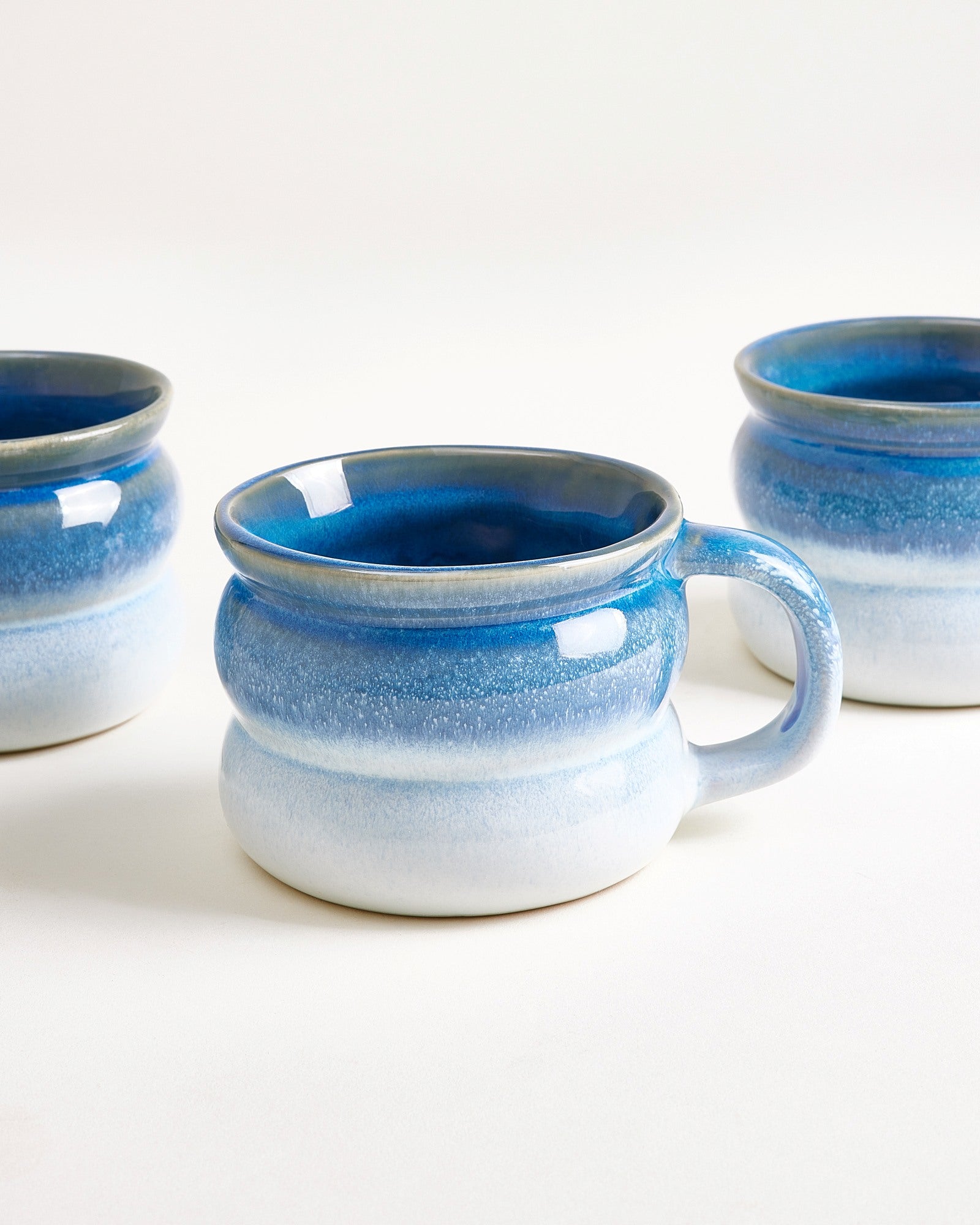 OMBRA - SMALL MUG BUBBLE DARK BLUE LIGHT BLUE SET OF 4