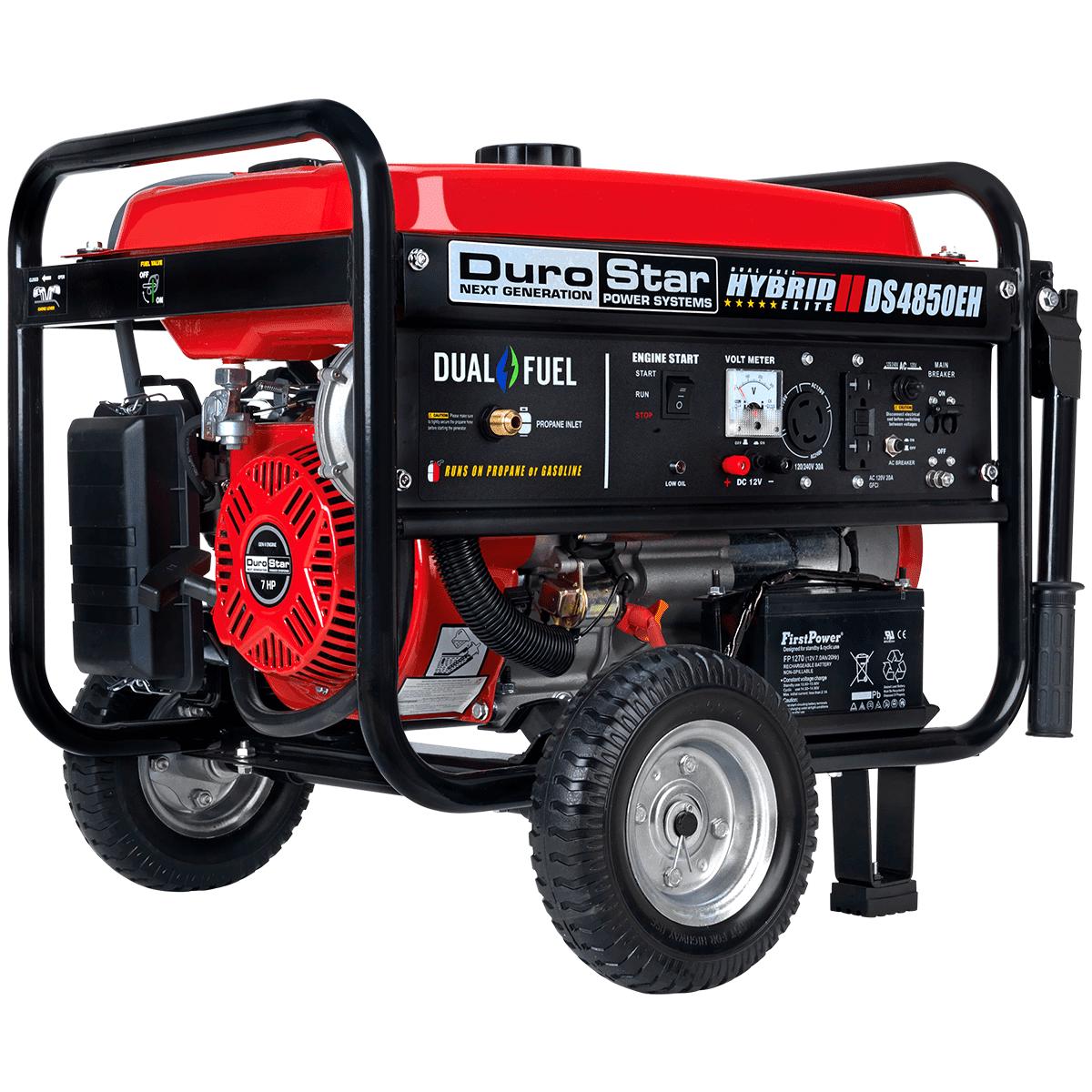 Durostar DS4850EH 4850 - Watt/3850 - Watt Dual Fuel Propane/Electric Start Gasoline Powered Portable Generator