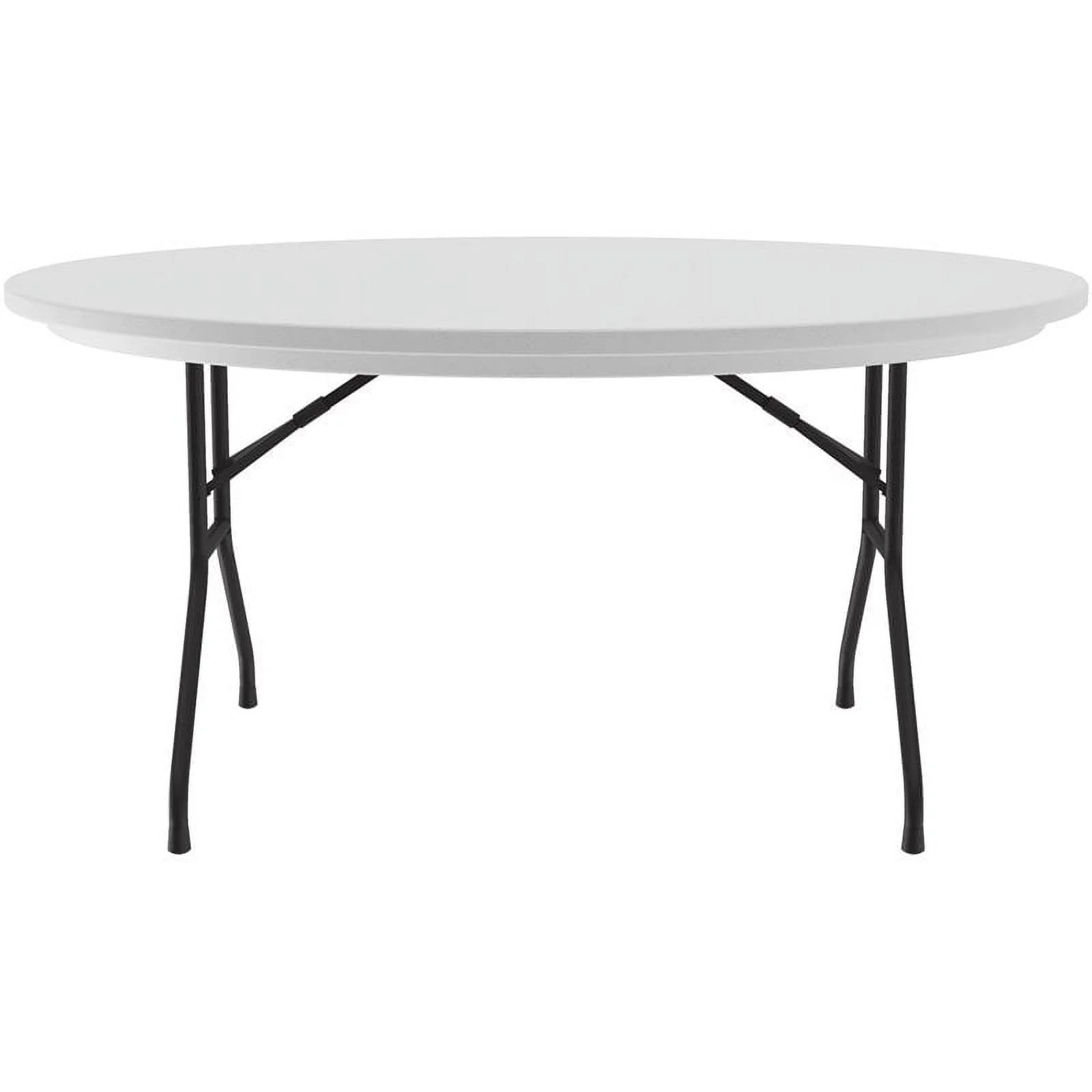 Correll 60" Round R - Series Commercial Grade Blow Molded Plastic Folding Table, Gray Granite