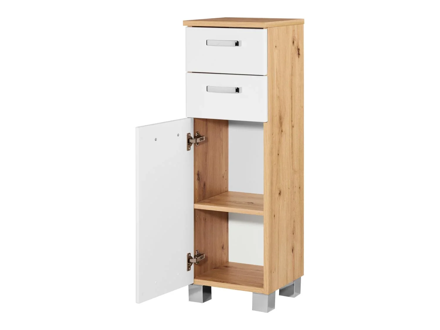 LIVARNO home Armoire latrale + meuble sous-vasque Palermo, blanc/imitation chne