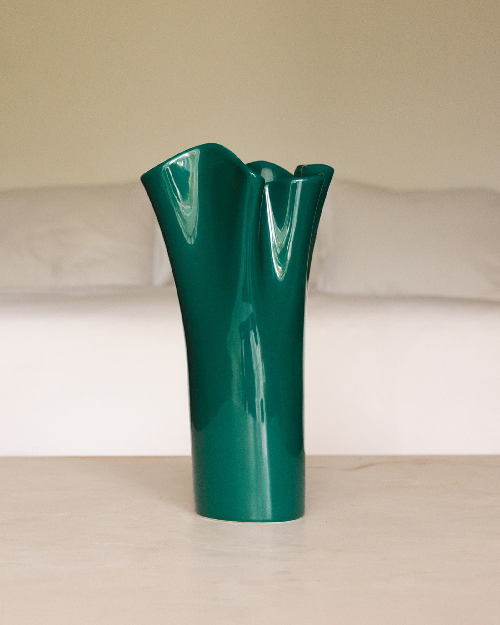 DUNA VASE L DARK GREEN