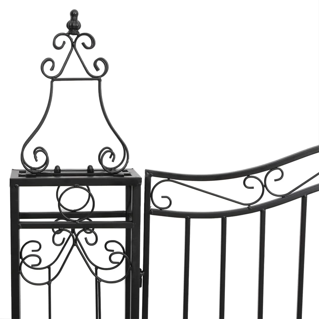 vidaXL Garden Gate Ornamental Fence Gate with Bolt Hinge Trellis Wrought Iron