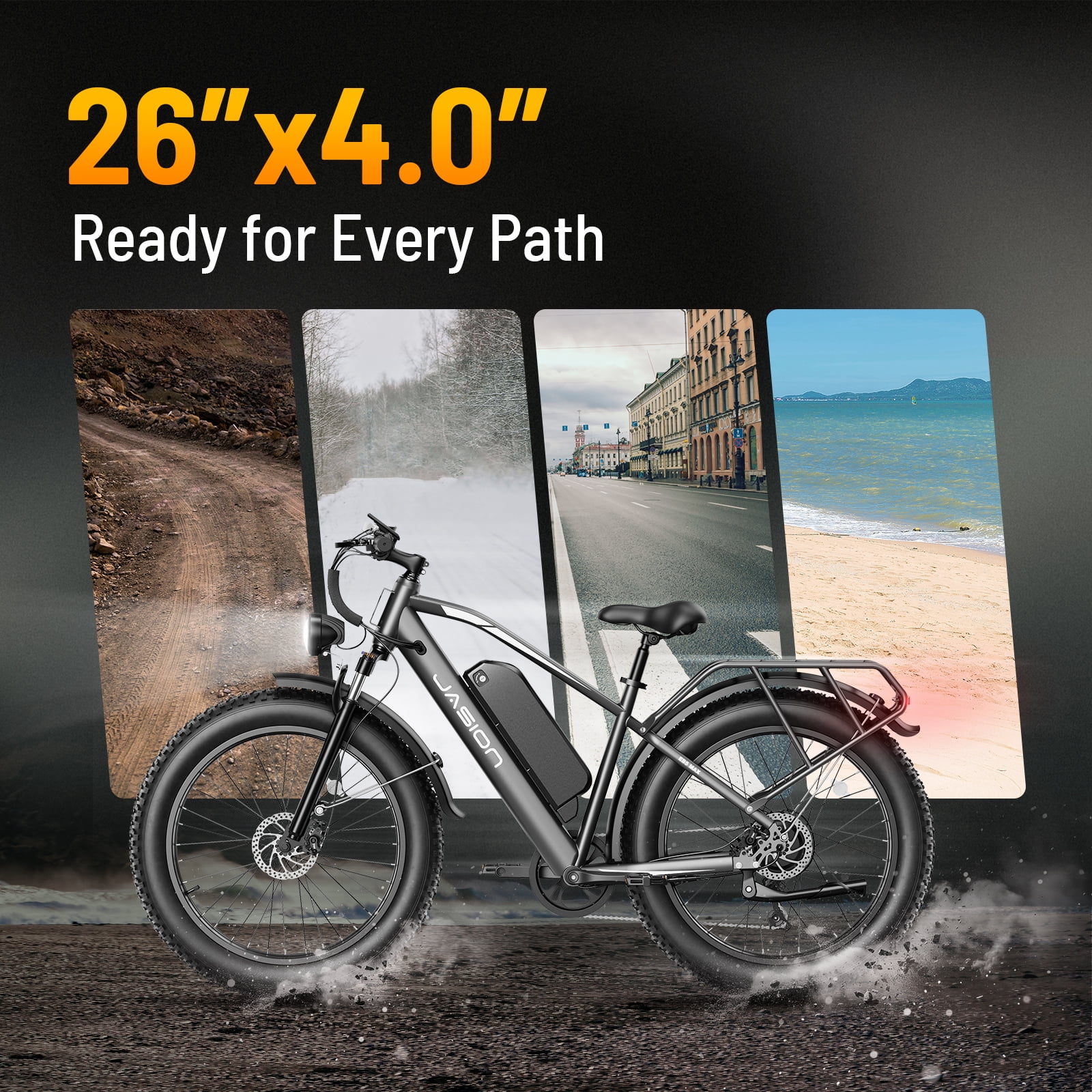 EB5 MAX Electric Bike for Adults, 750W Electric Mountain Bike with 48V 15Ah Battery, 26'' Fat Tire Off-Road Ebike, 28MPH 7 Speed Bicycle UL2849(Standard/Gray) - Image 5