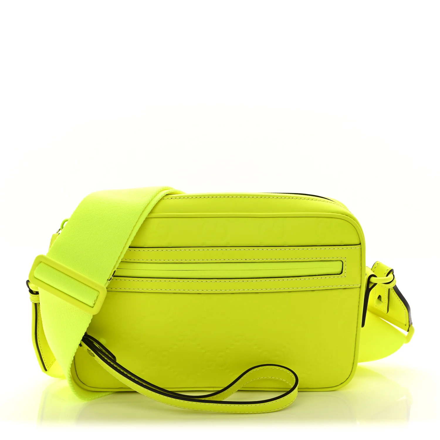 Rubber Effect Monogram GG Crossbody Bag Fluorescent Yellow