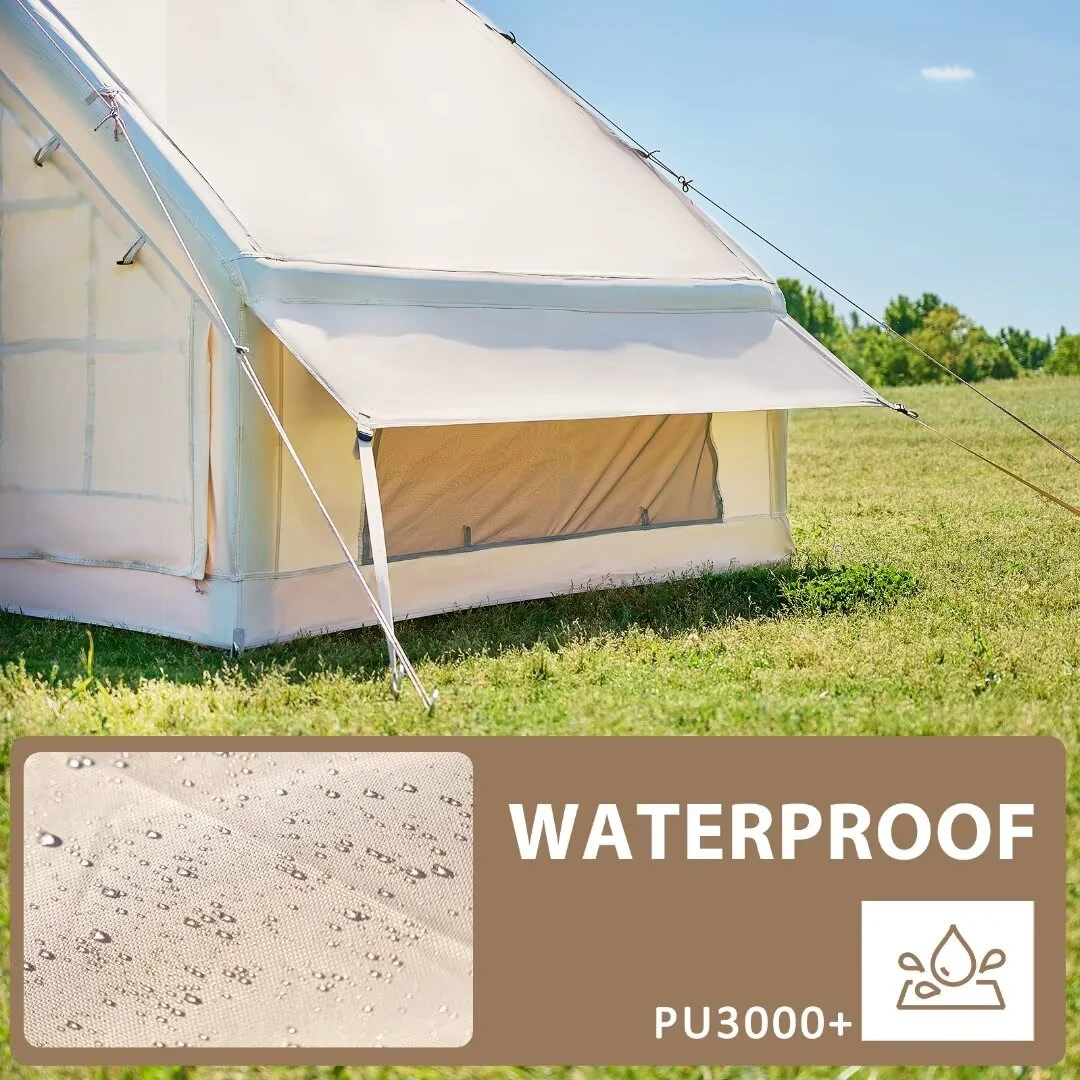 Tent for Camping with Pump Air Glamping Tents, Easy Setup Blow Up Tent, Waterproof Oxford Inflatable Tent, 4-6 Person Cabin Tent with Mesh Chimney Window - Image 10