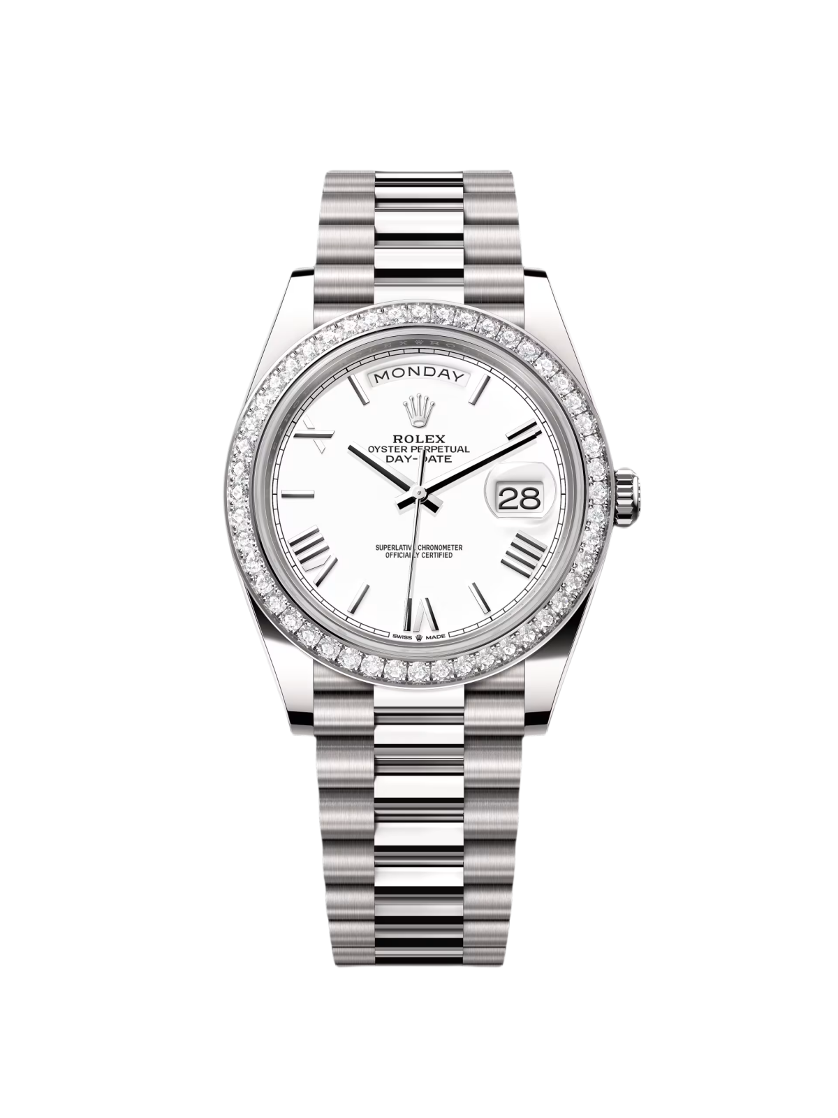 [Super Clone]RLX  Day-Date 40mm 228349RBR-0039 White Dial President Bracelet