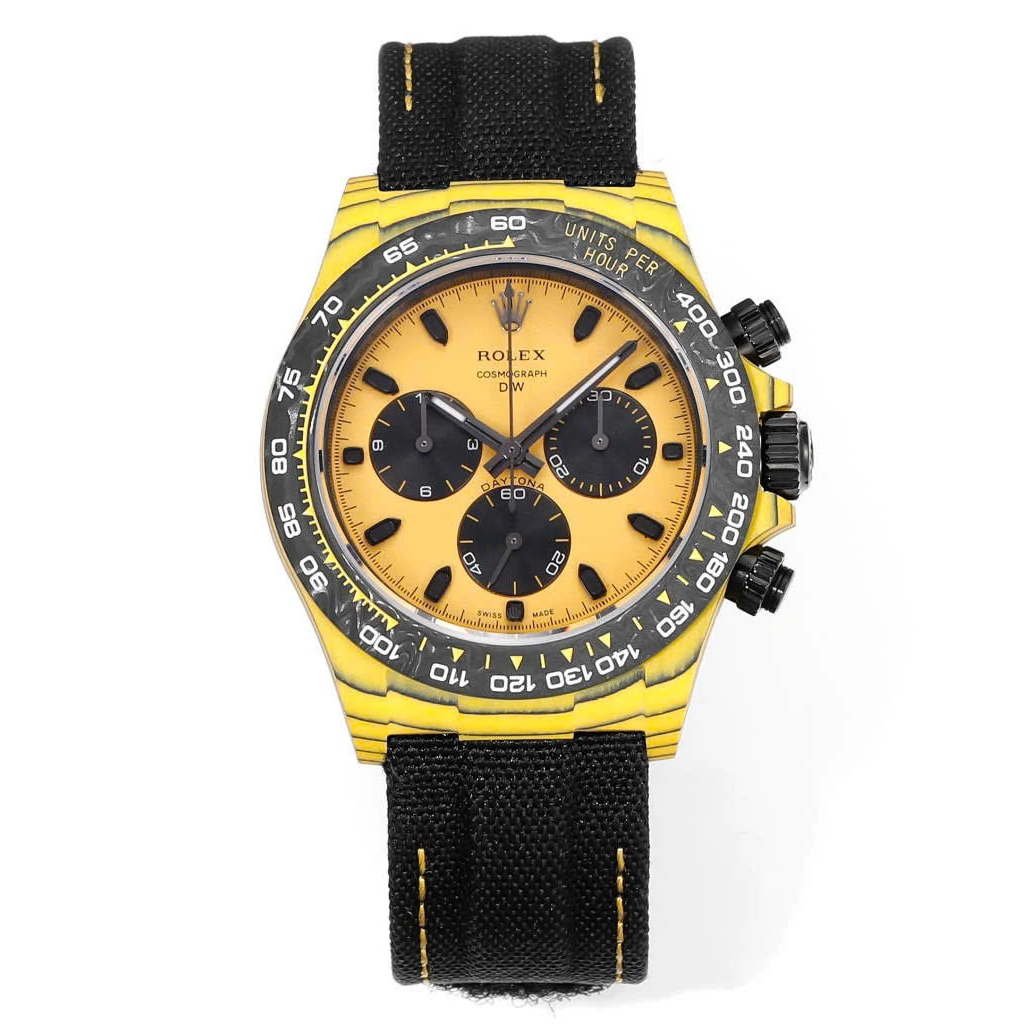[Super Clone]Rolex Daytona DIW Carbon Yellow “BUMBLEBEE” 40mm Replica 1:1 – Top Quality Version