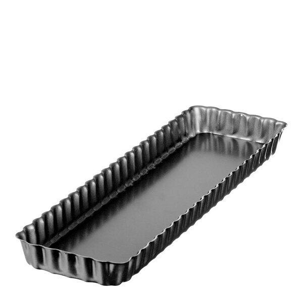 Baking rektangulær paiform med løs bunn 36,5x10,5 cm karbonstål