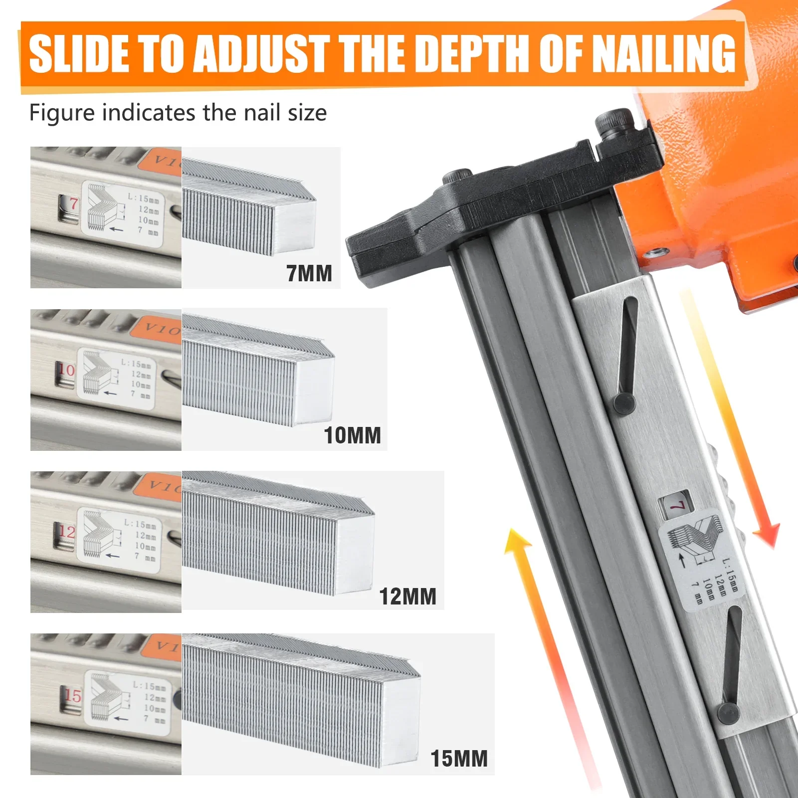 KAMSIN V1015 30 Gauge Pneumatic Framing Nail Gun, Picture Frame V Nailer 5/16'' to 19/32'', 1 Piece