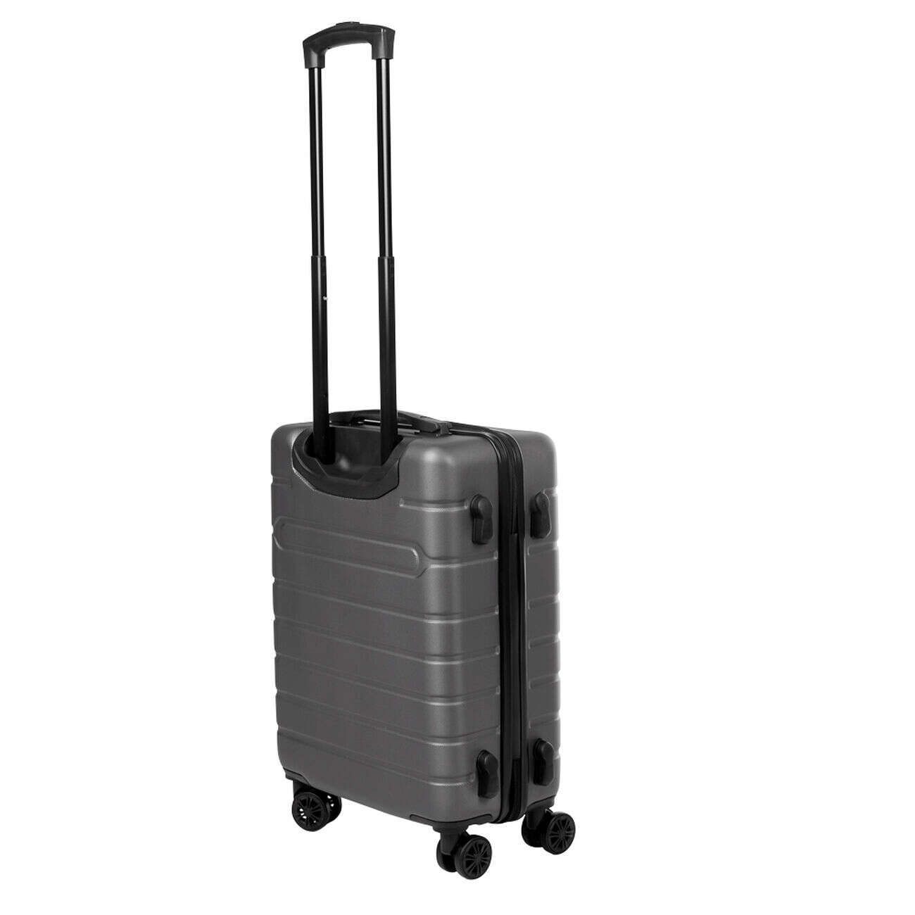 Valise cabine plastique rigide 4 roues gris H50cm