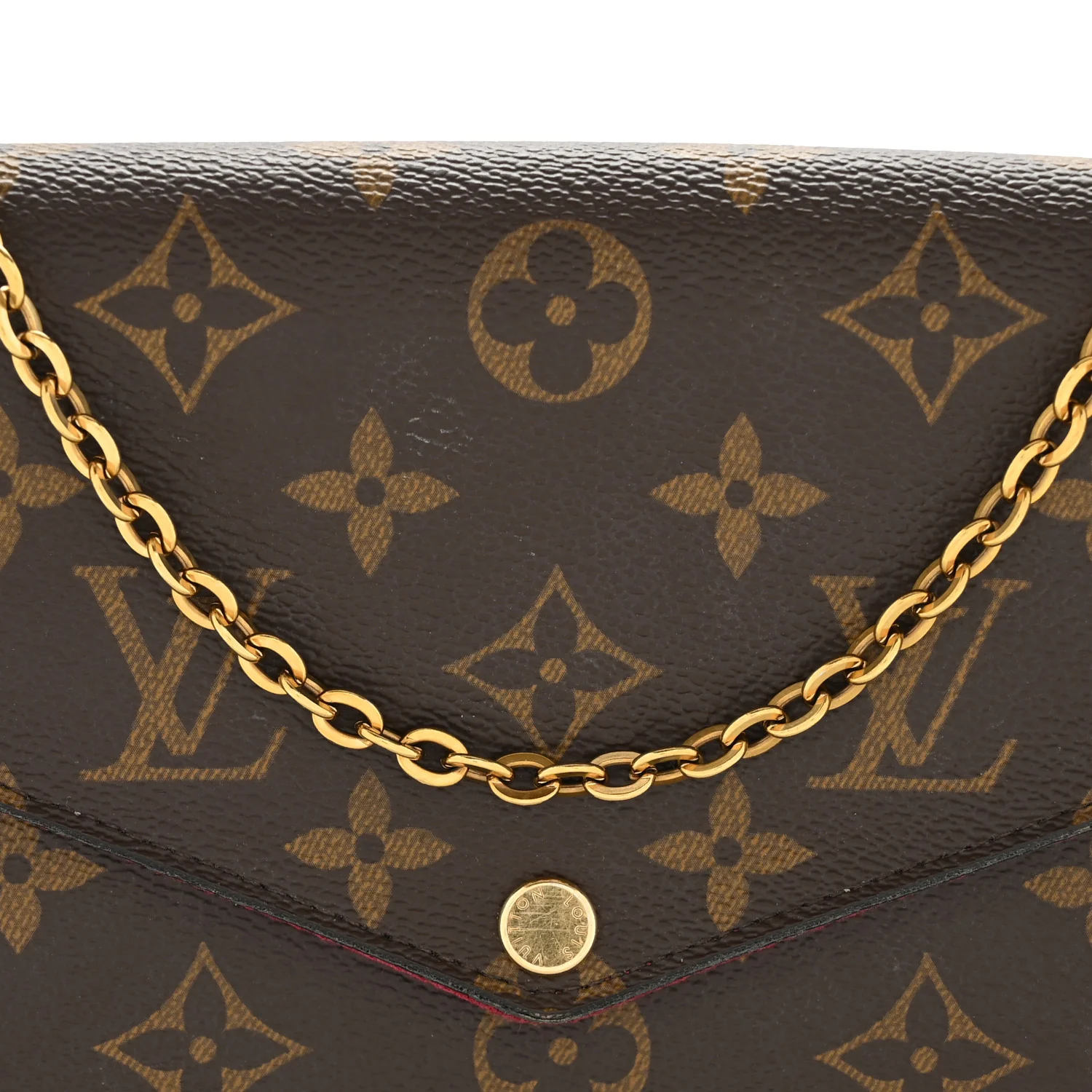 Monogram Pochette Felicie Chain Wallet Fuchsia