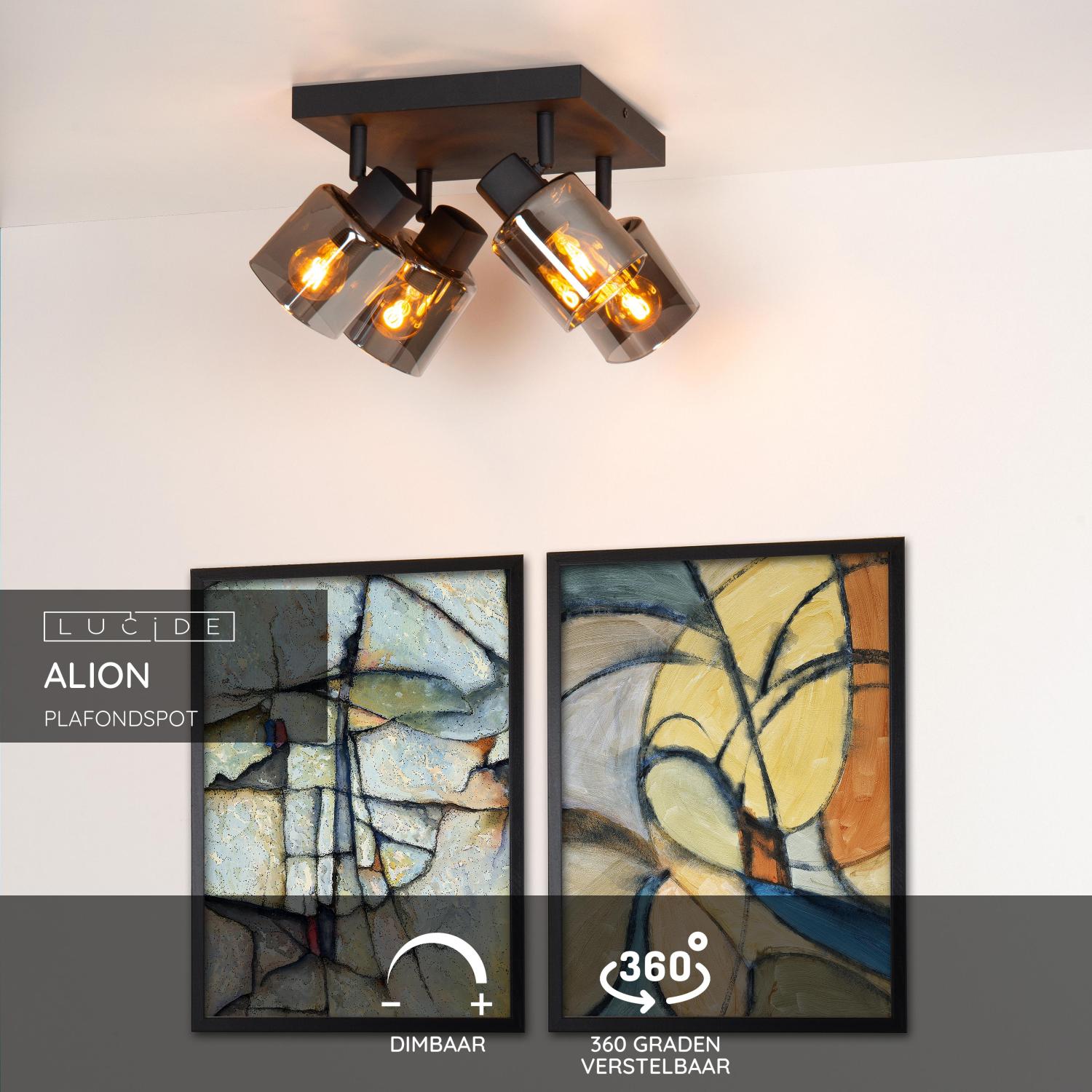 Lucide ALION Plafondspot - Zwart