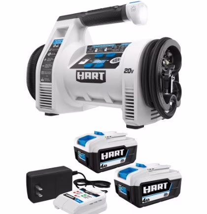 20V Dual Function Inflator with 2-Pack 4AH Battery Kit Bundle