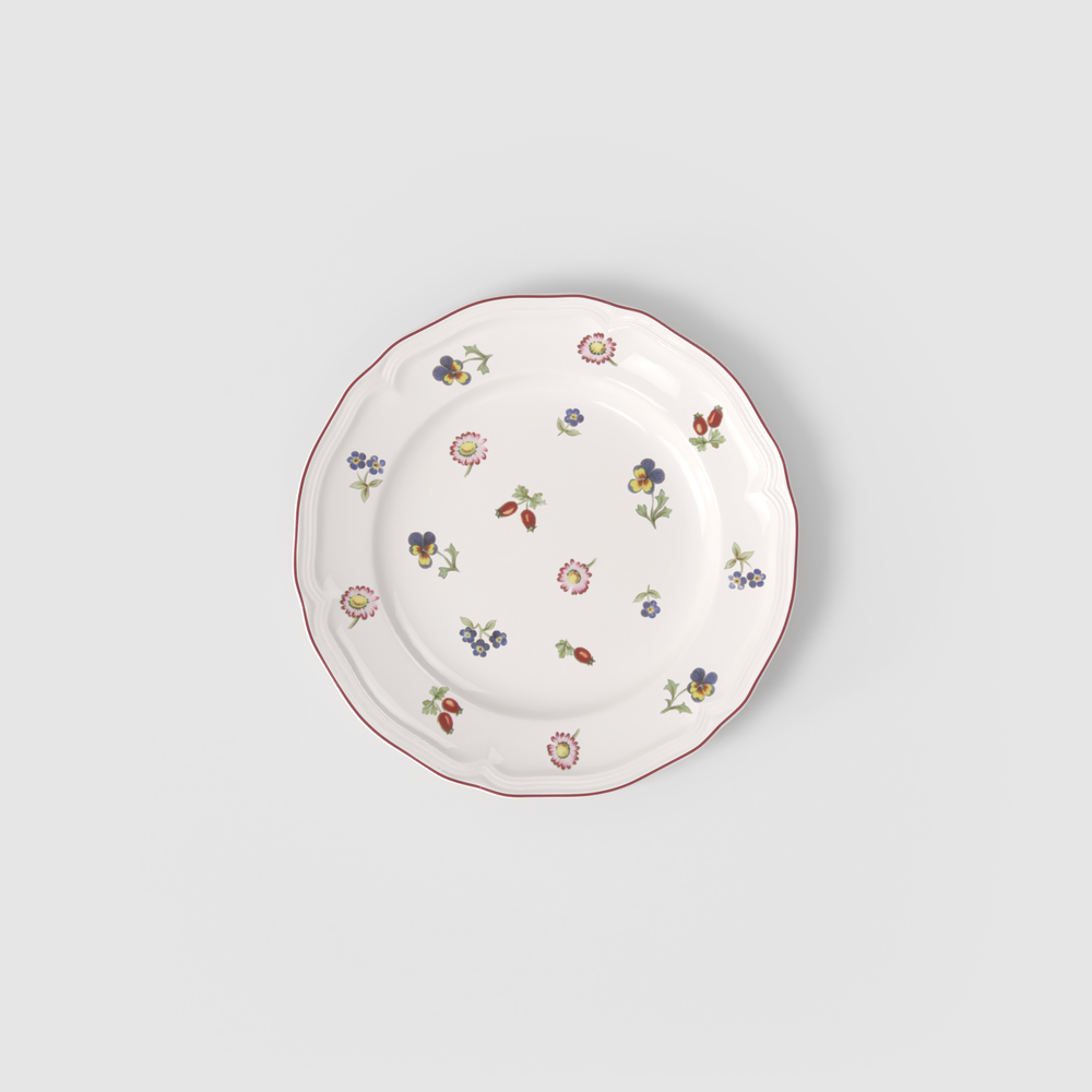 Petite Fleur Salad/ Dessert Plate - White, 8.2'', Premium Porcelain