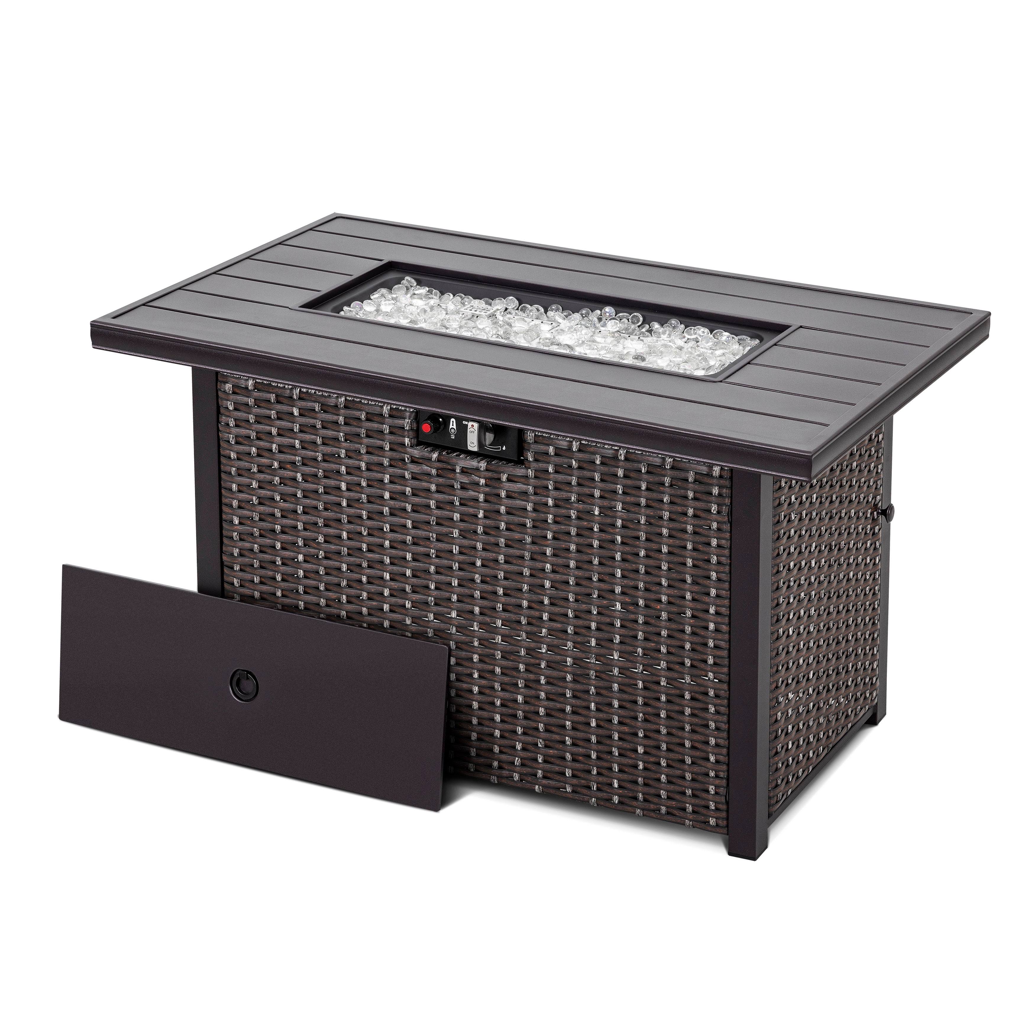 Nuu Garden Outdoor 43 in. 50,000 BTU Propane Gas Fire Pit Table with Cover, AF115C