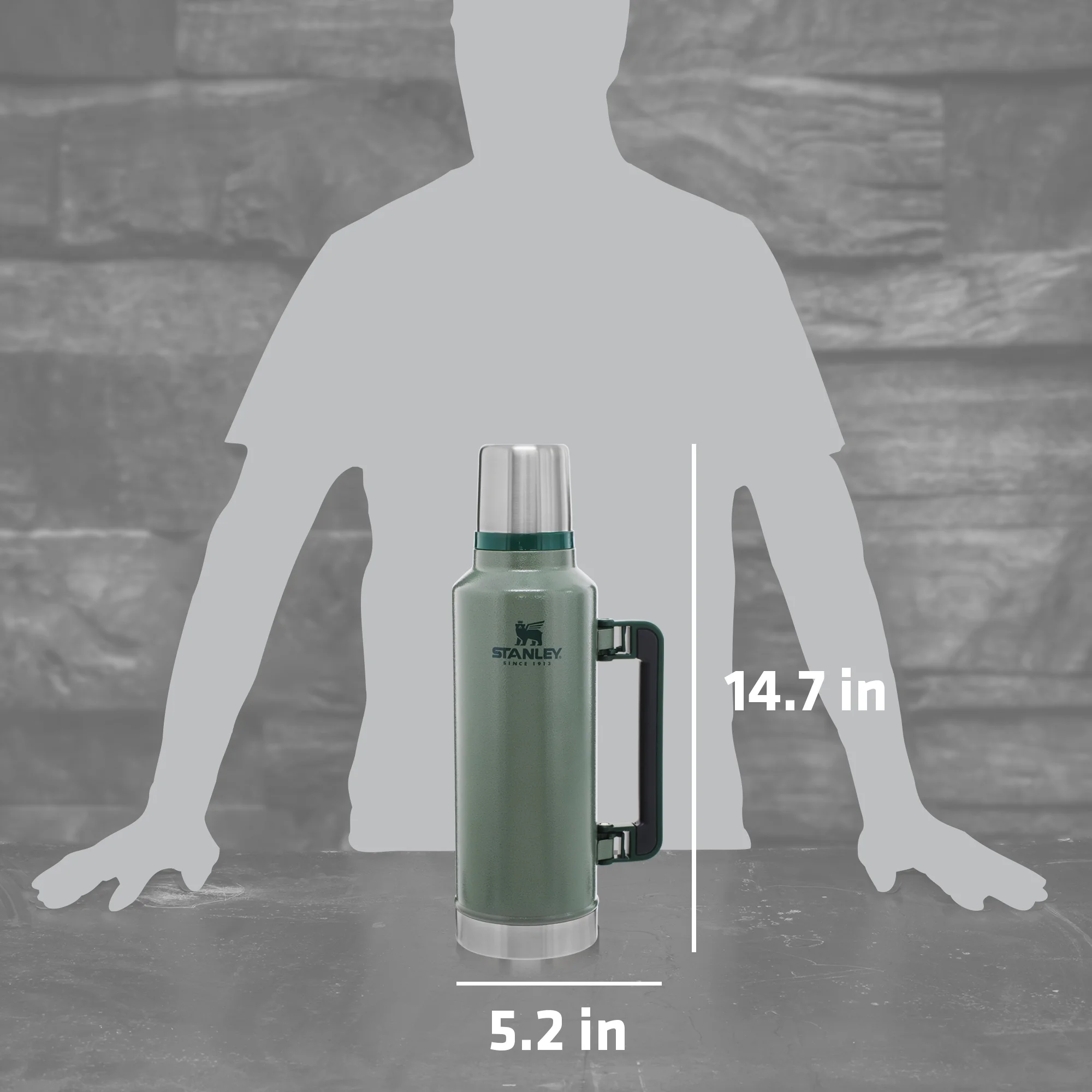 Stanley Classic Vacuum Insulated Stainless Steel Bottle, 2 qt