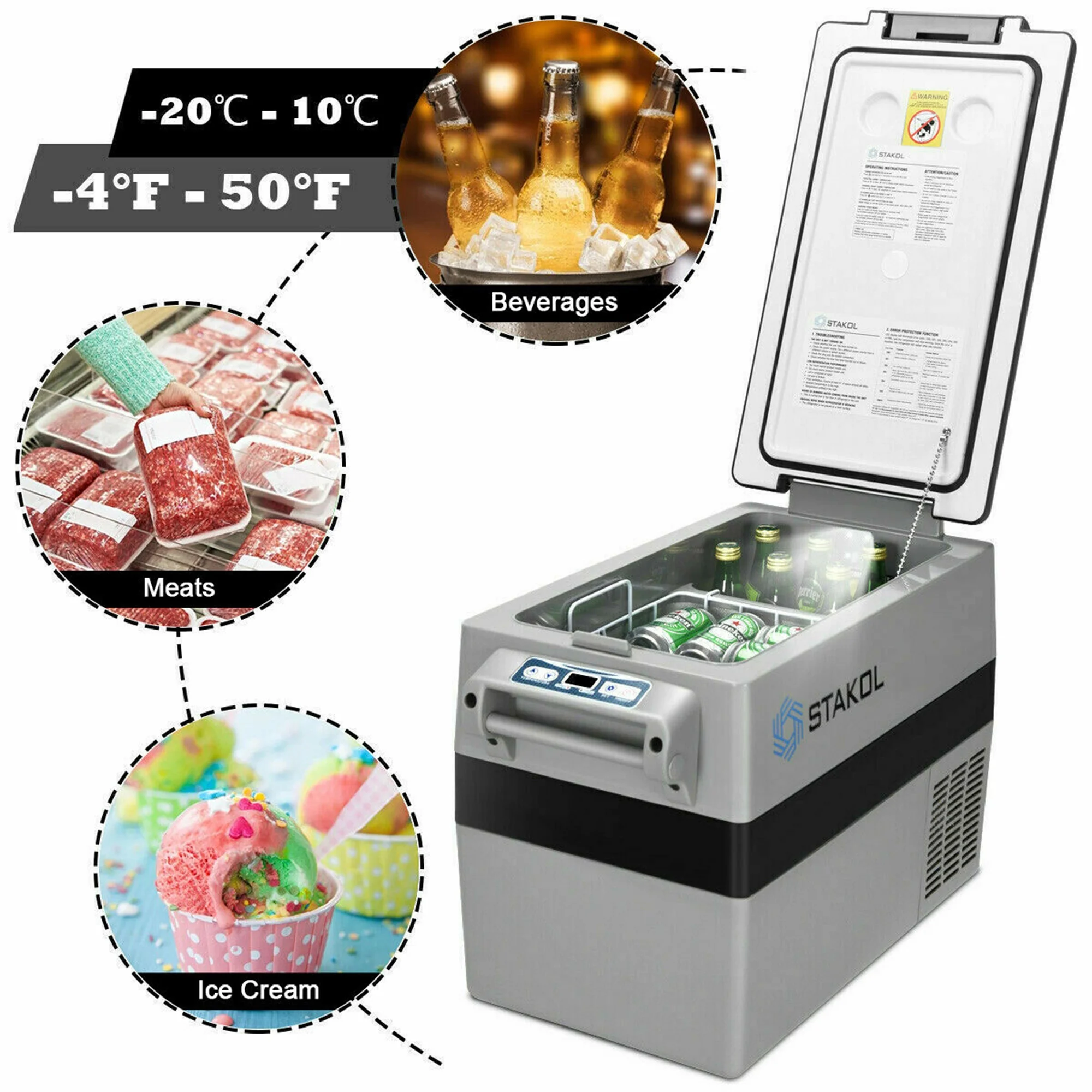 Portable Refrigerator Vehicle Car Compressor Freezer Cooler 44-Quart - Image 5