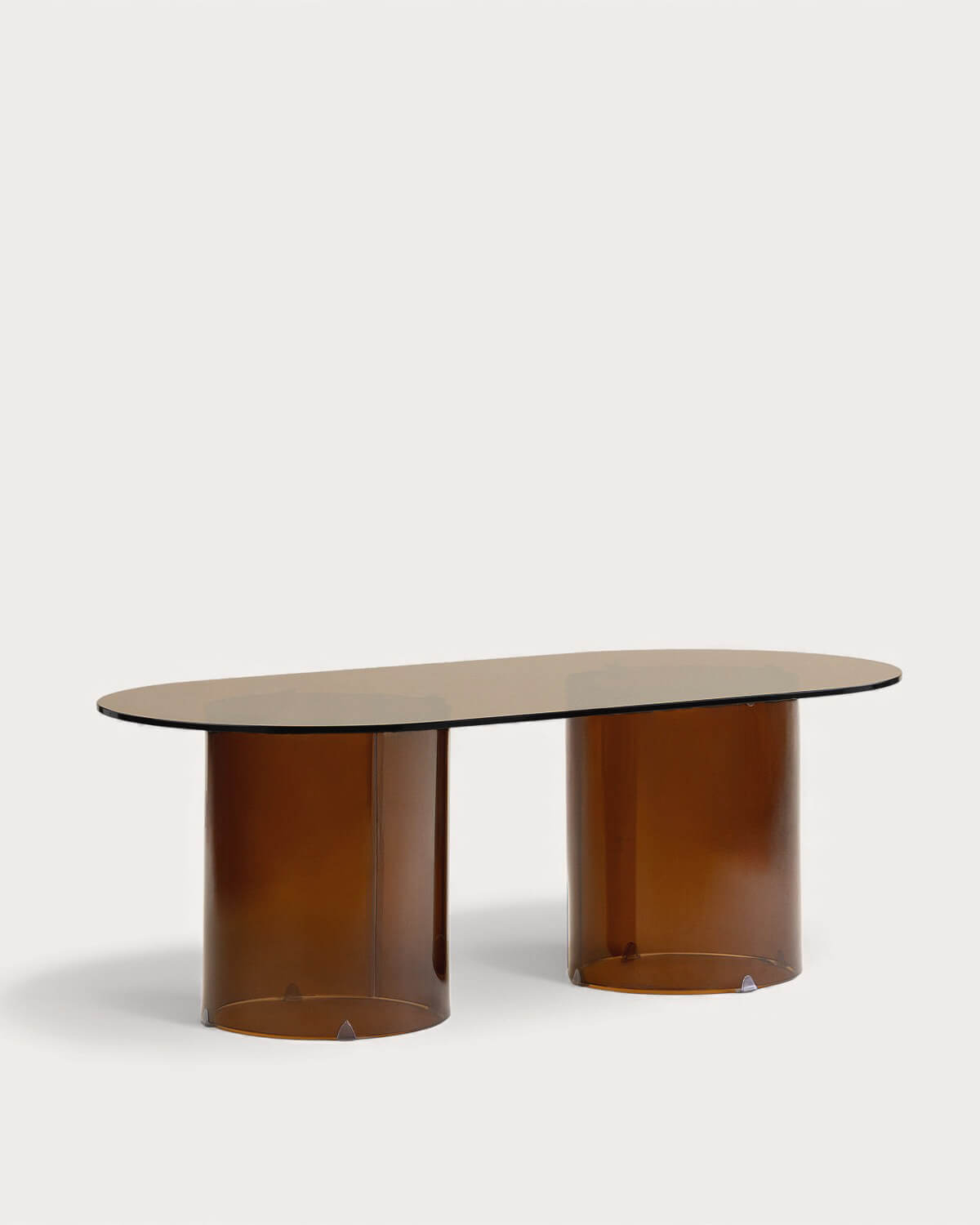 Kolu - Mesa de Centro Ovalada de Cristal Templado (120x60 cm) Kolu