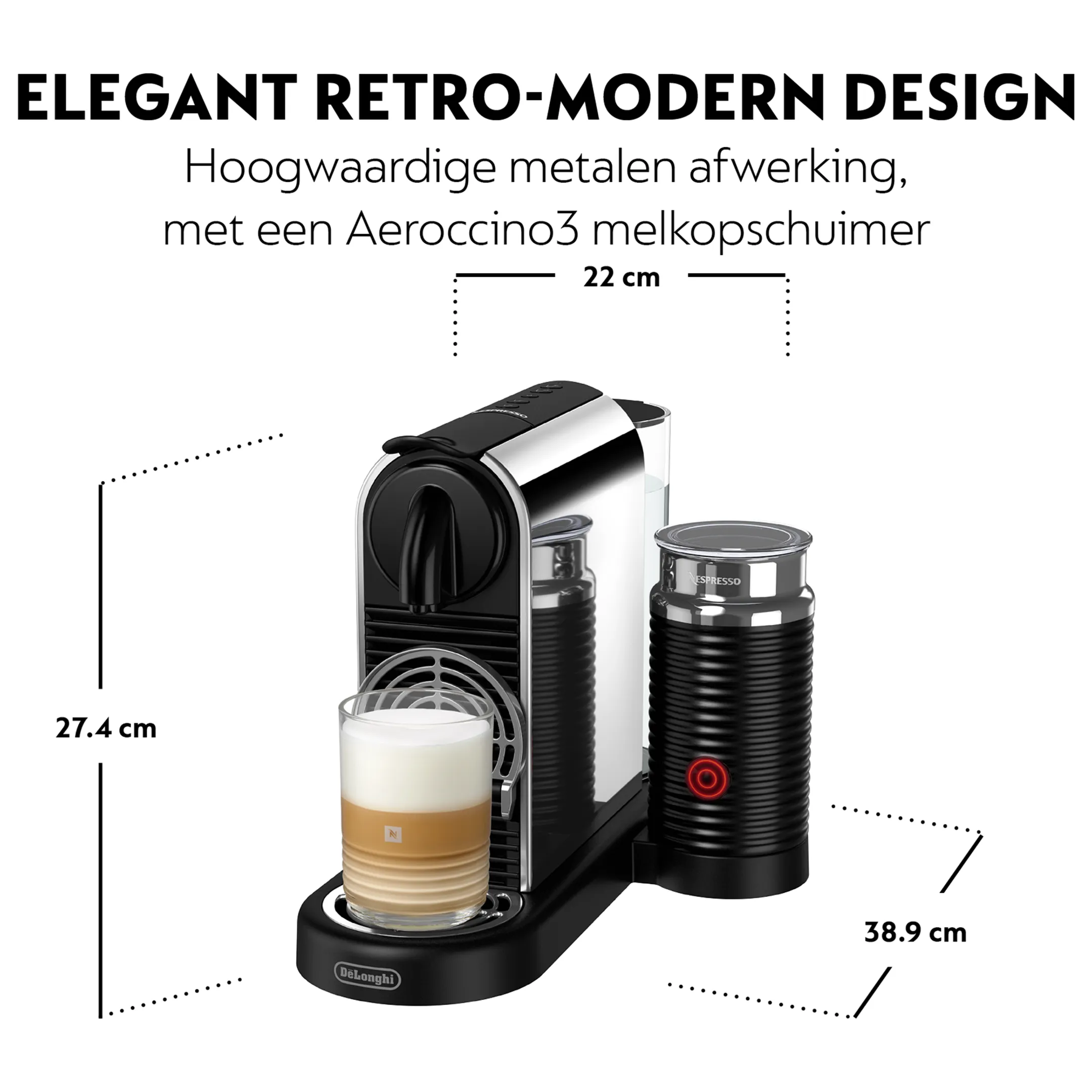 De'Longhi Nespresso Koffiemachine Citiz & Milk Platinum Stainless Steel