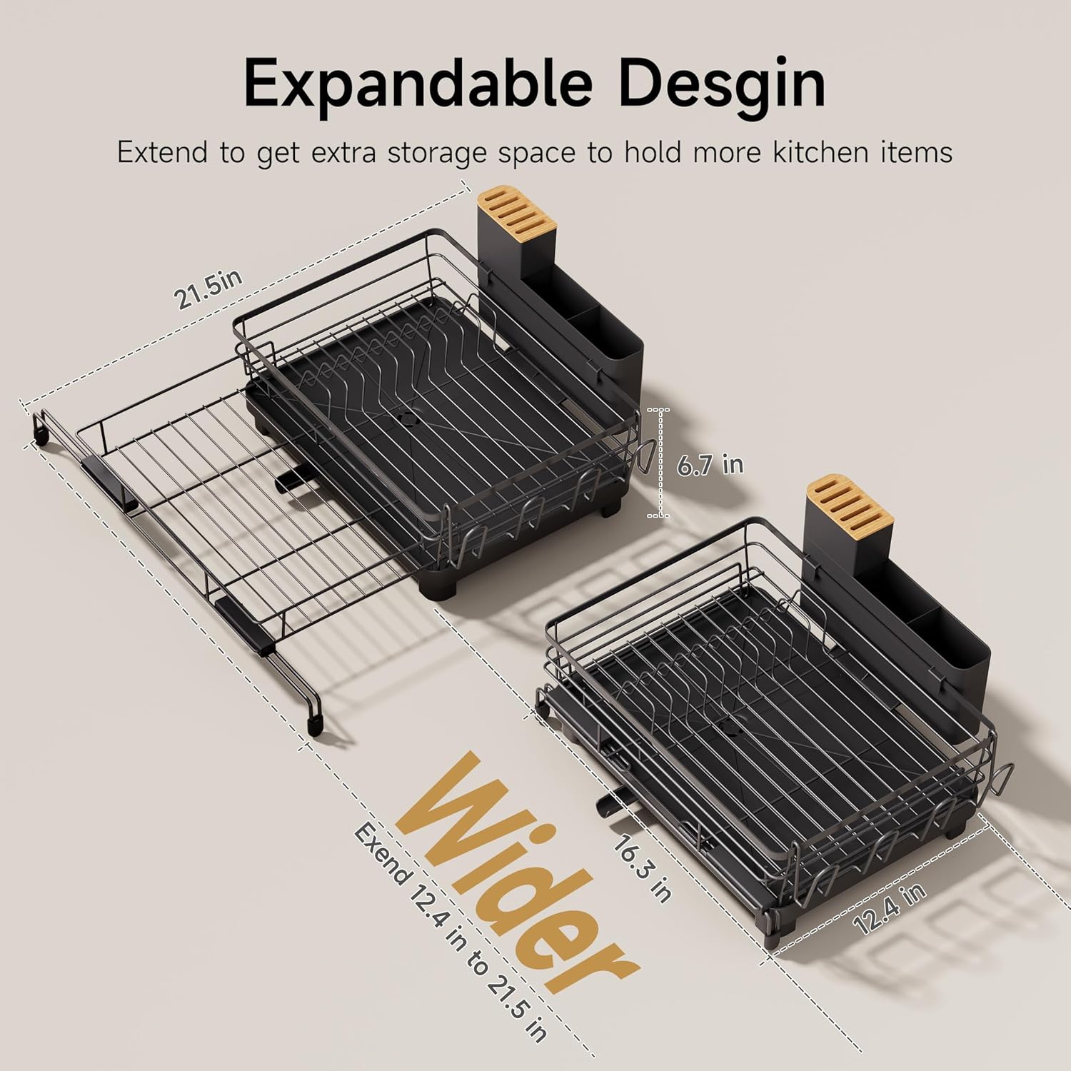 Runnatal Dish Drying Rack - Expandable Large Dish Rack Over Sink
