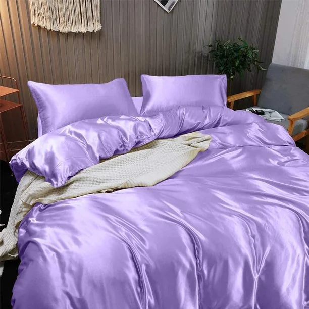 100% Silk Comforter 300 GSM Quilt Suitable for All Season Silky Super Soft Twin/Twin XL Lilac(Lilac) - Image 2