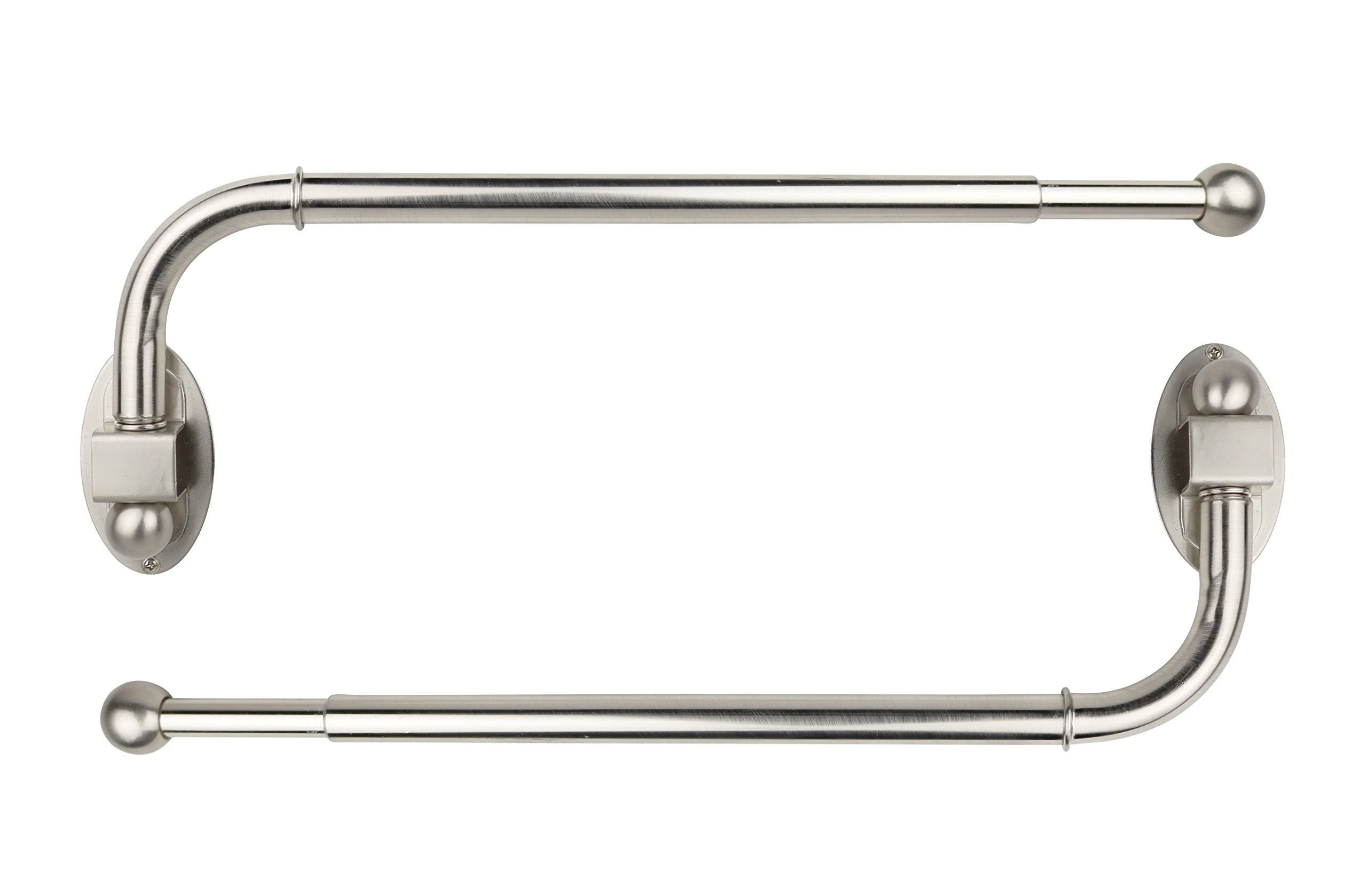 Urbanest Set of 2 Swing Arm Rods, 3/4-Inch Diameter, 14-inch to 24-Inch, Brushed Steel