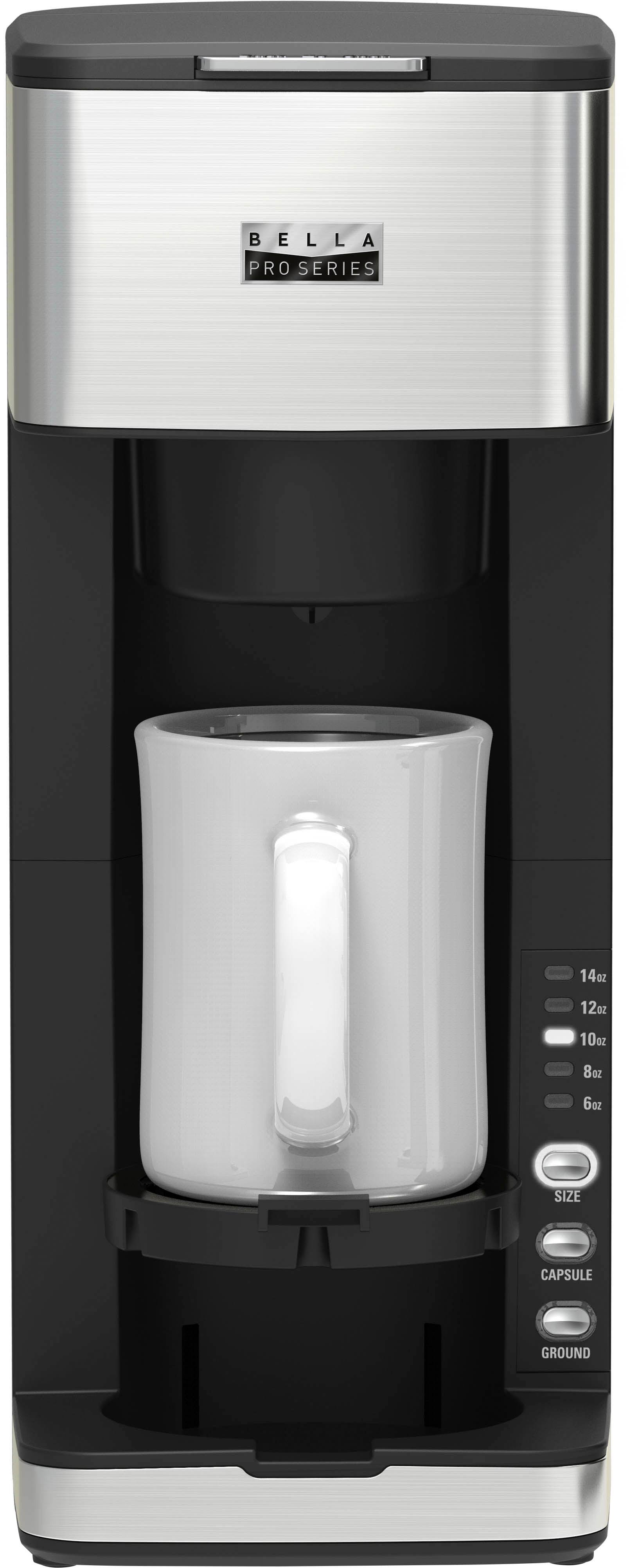 Bella Pro Dual Brew Single Serve Coffee Maker, Stainless Steel