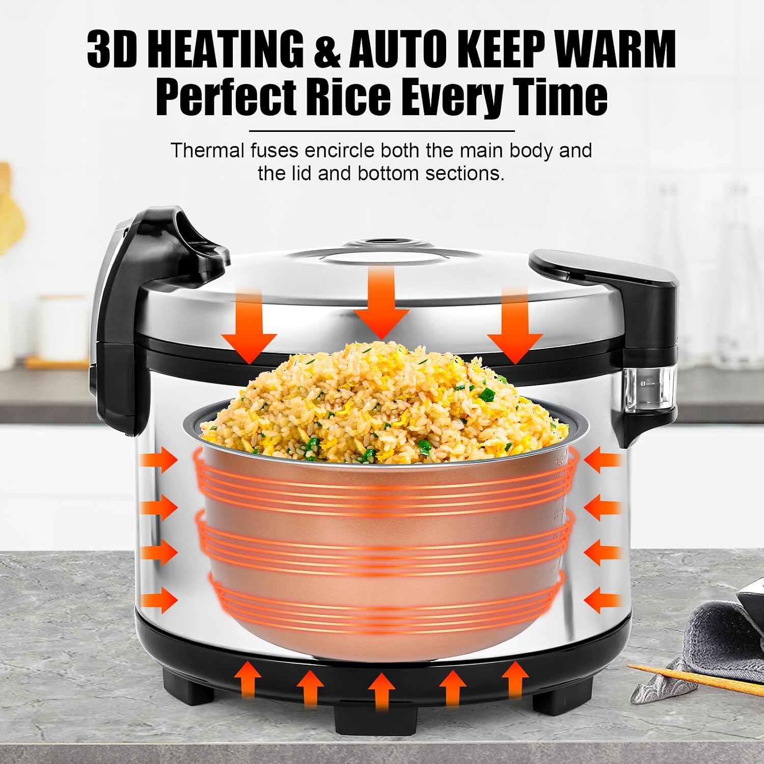 Commercial Rice Cooker, 15.85QT/84 Cups Cooked Rice, 15L Extra Large