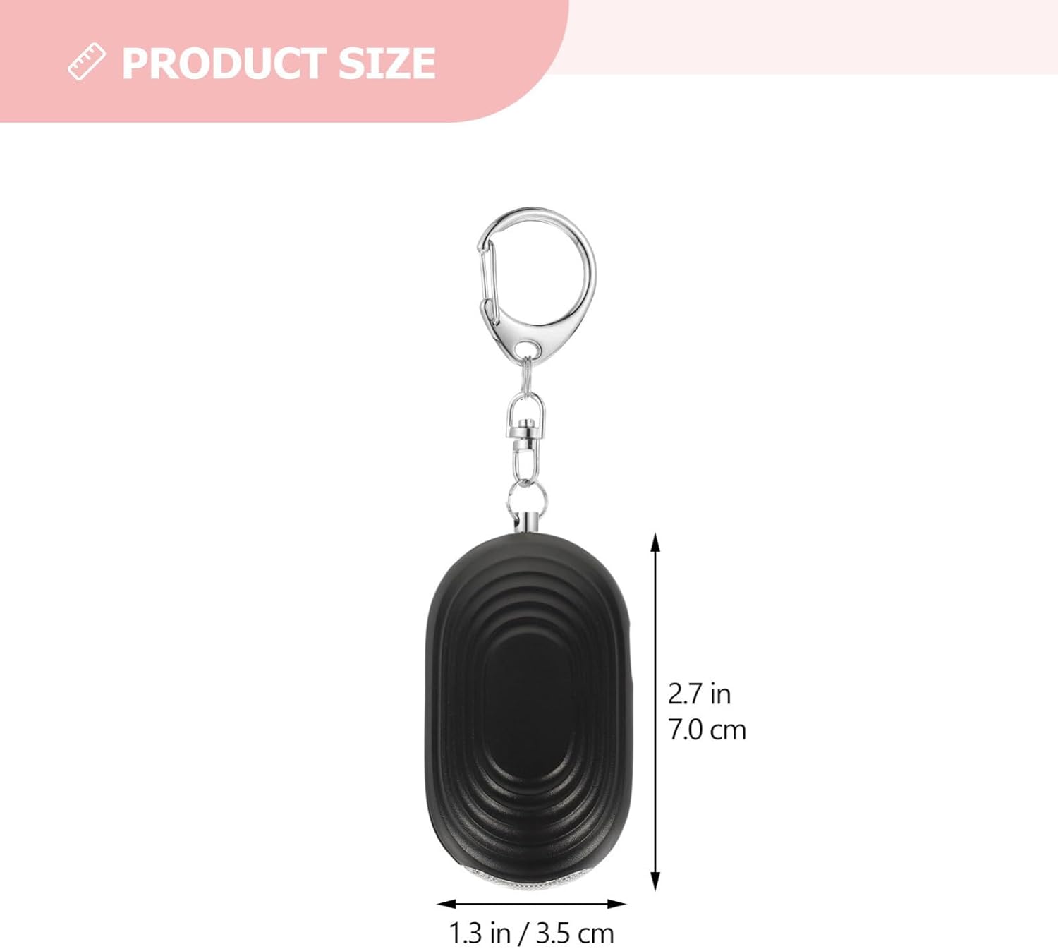 Personal Alarm for Women with Loud Siren and LED Flashlight, 3-in-1 Safety Protection Device Made of Sturdy Abs for Outdoor Activities and Traveling, Compact Black Emergency