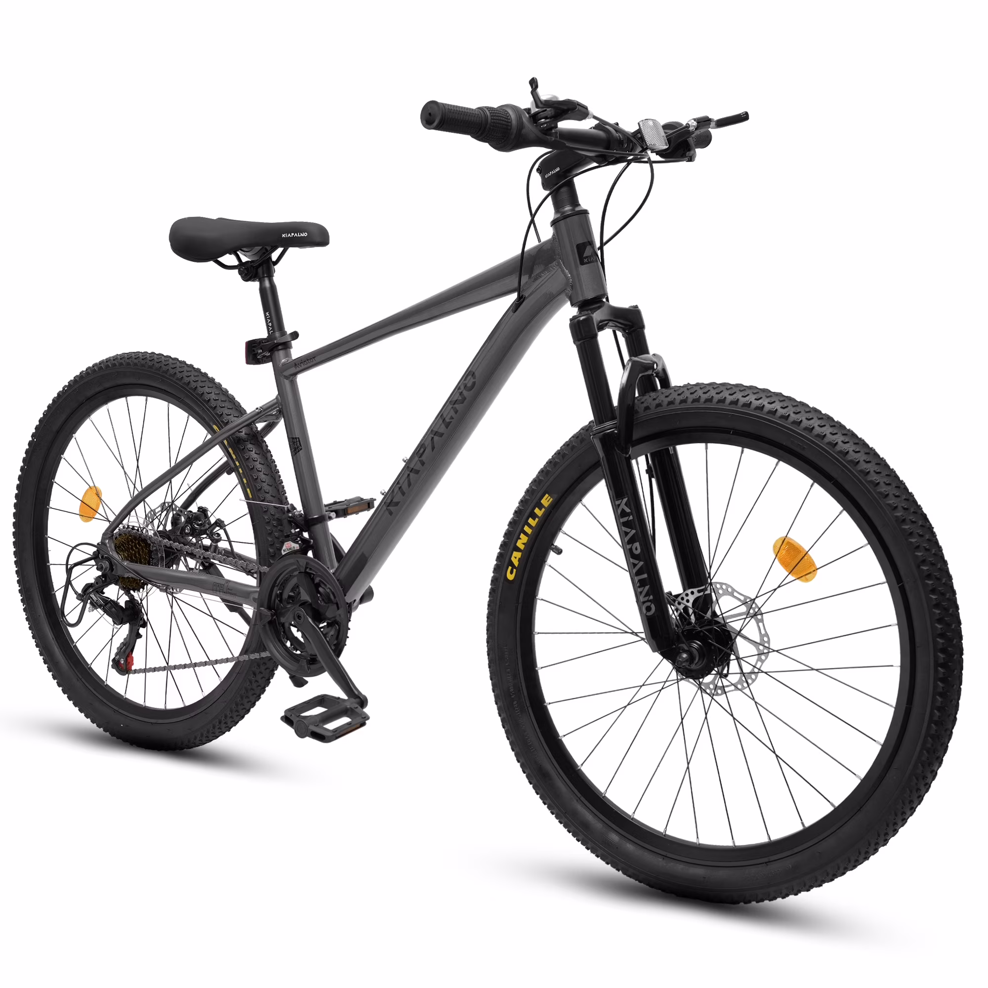 24 Inch Mountain Bike, 21 Speed Mountain Bicycle with Aluminium Alloy Frame, Dual Disc Brakes and Front Suspension, Men Commuting City Bike for Teenagers Adult, Quick Release Front Wheel, Black