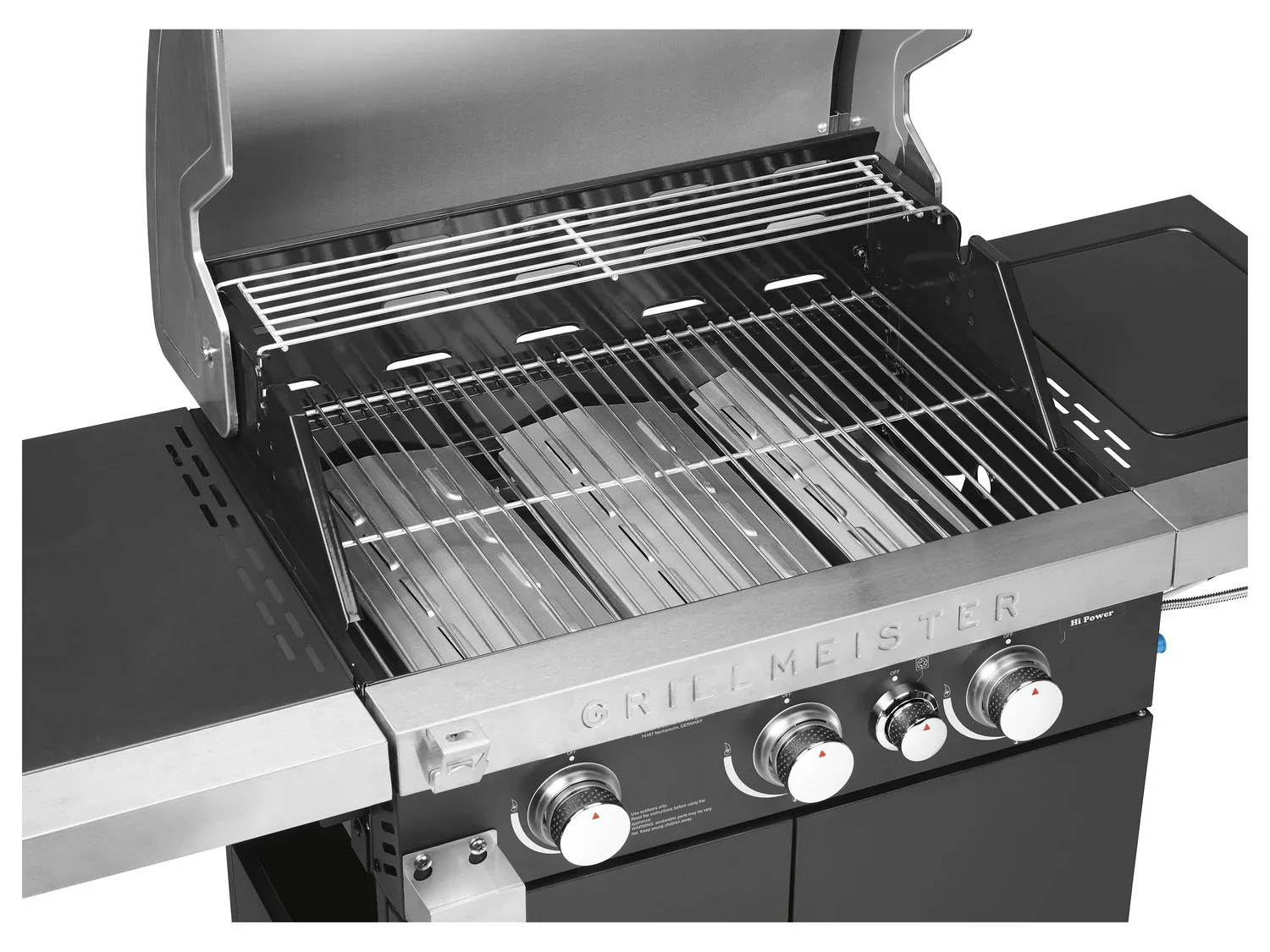 GRILLMEISTER Barbecue  gaz, 3 brleurs, 4 zones de cuisson