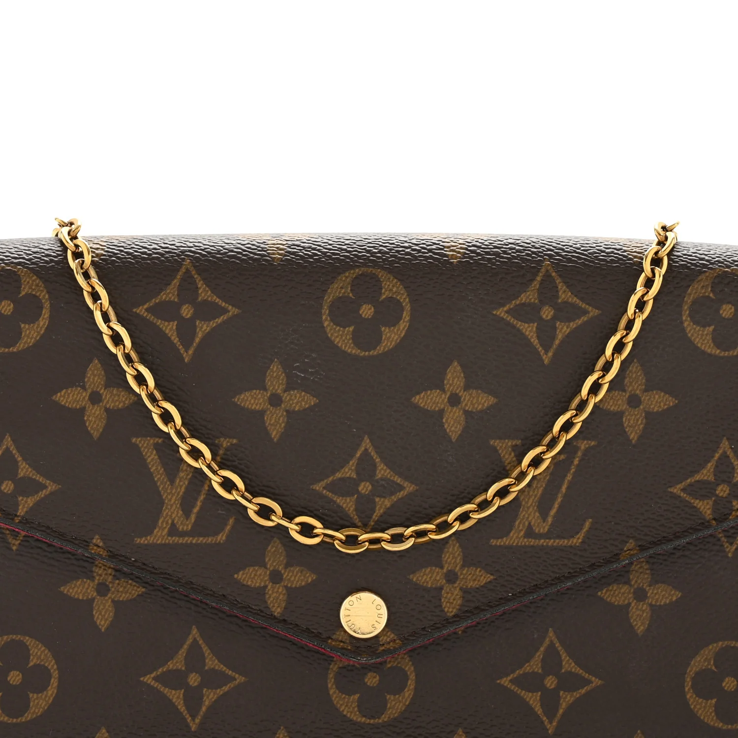 Monogram Pochette Felicie Chain Wallet Fuchsia