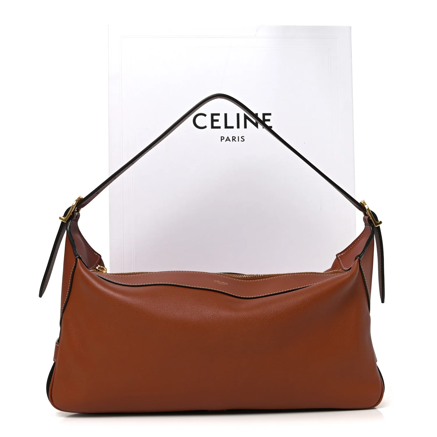 Supple Calfskin Medium Romy Shoulder Bag Tan