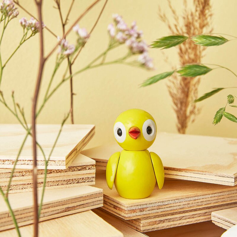 Spring Birds trefigur 6,5 cm youthful yellow