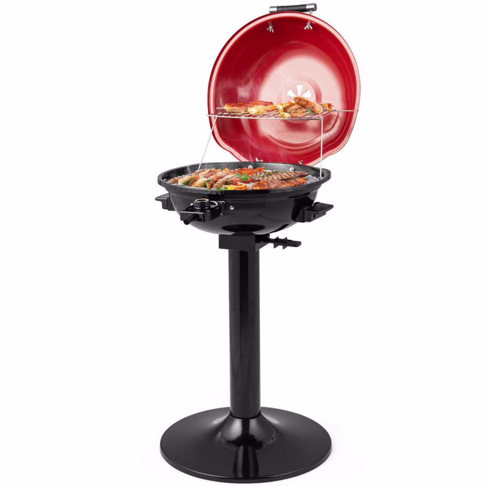1600W Electric BBQ Grill with Removable Non-Stick Warming Rack, Cooking Space for Backyard, Patio and Parties(Black) - Image 3