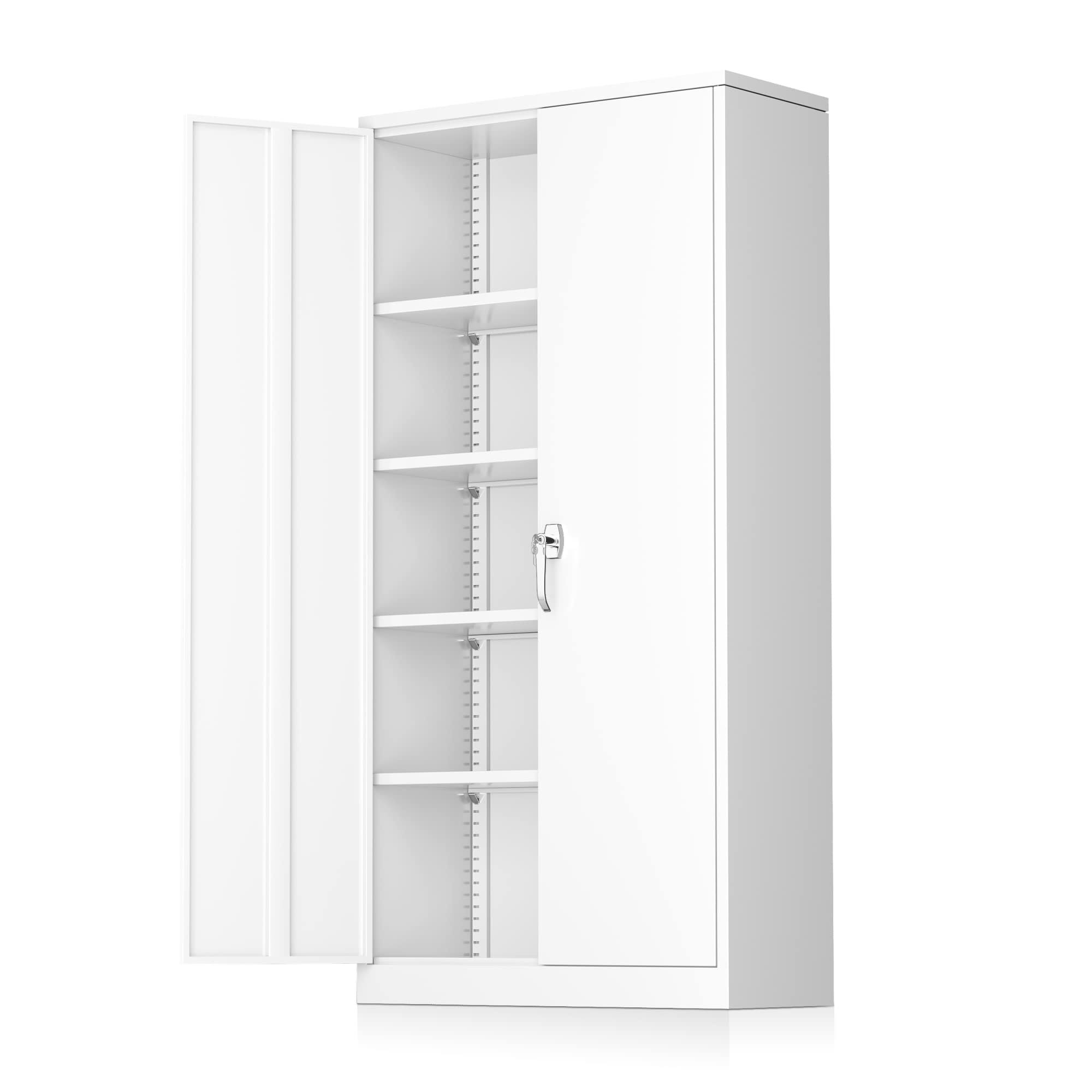 Atripark White Metal Storage Cabinet, 72