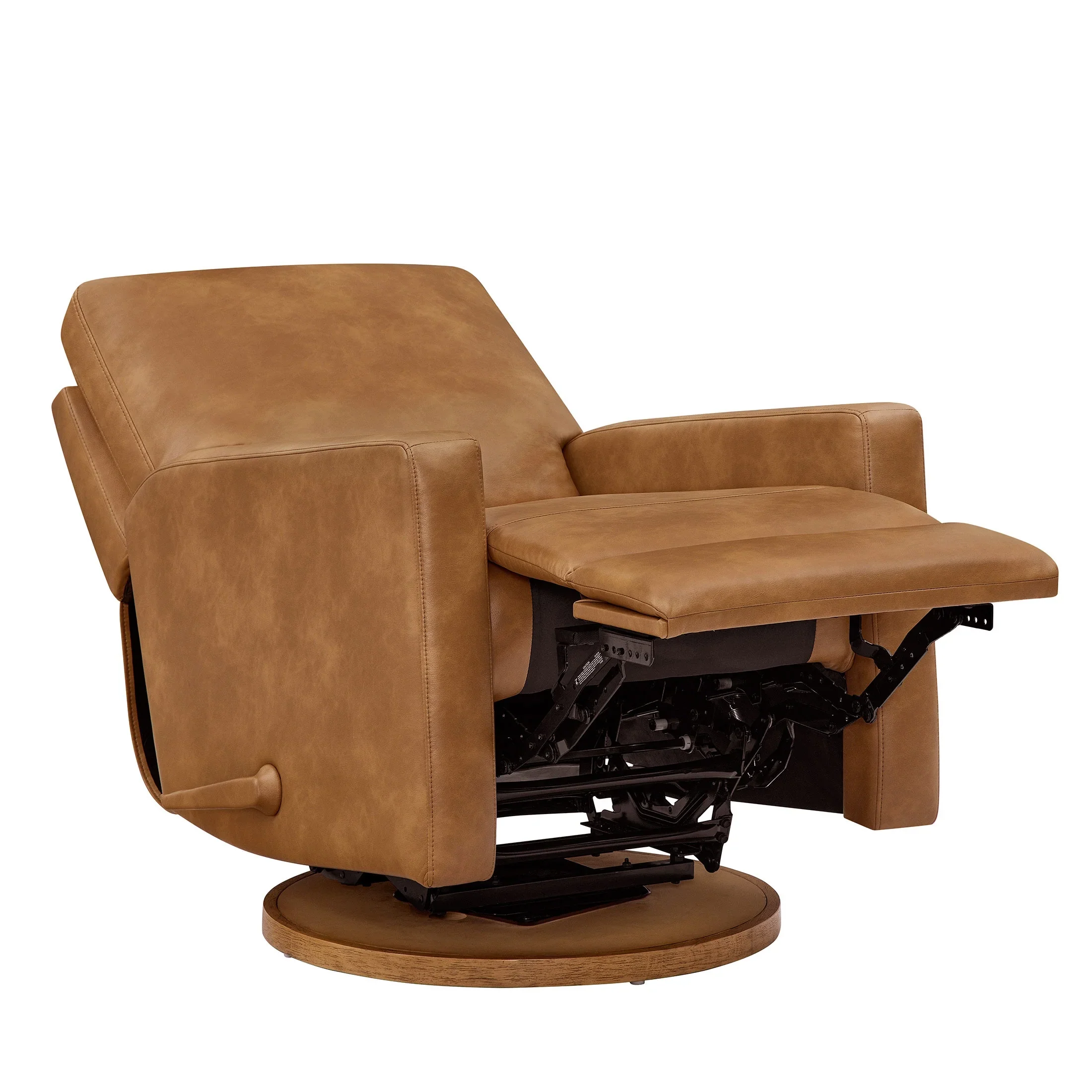 Better Homes & Gardens Modern Farmhouse Glider Recliner, Taupe Faux Leather