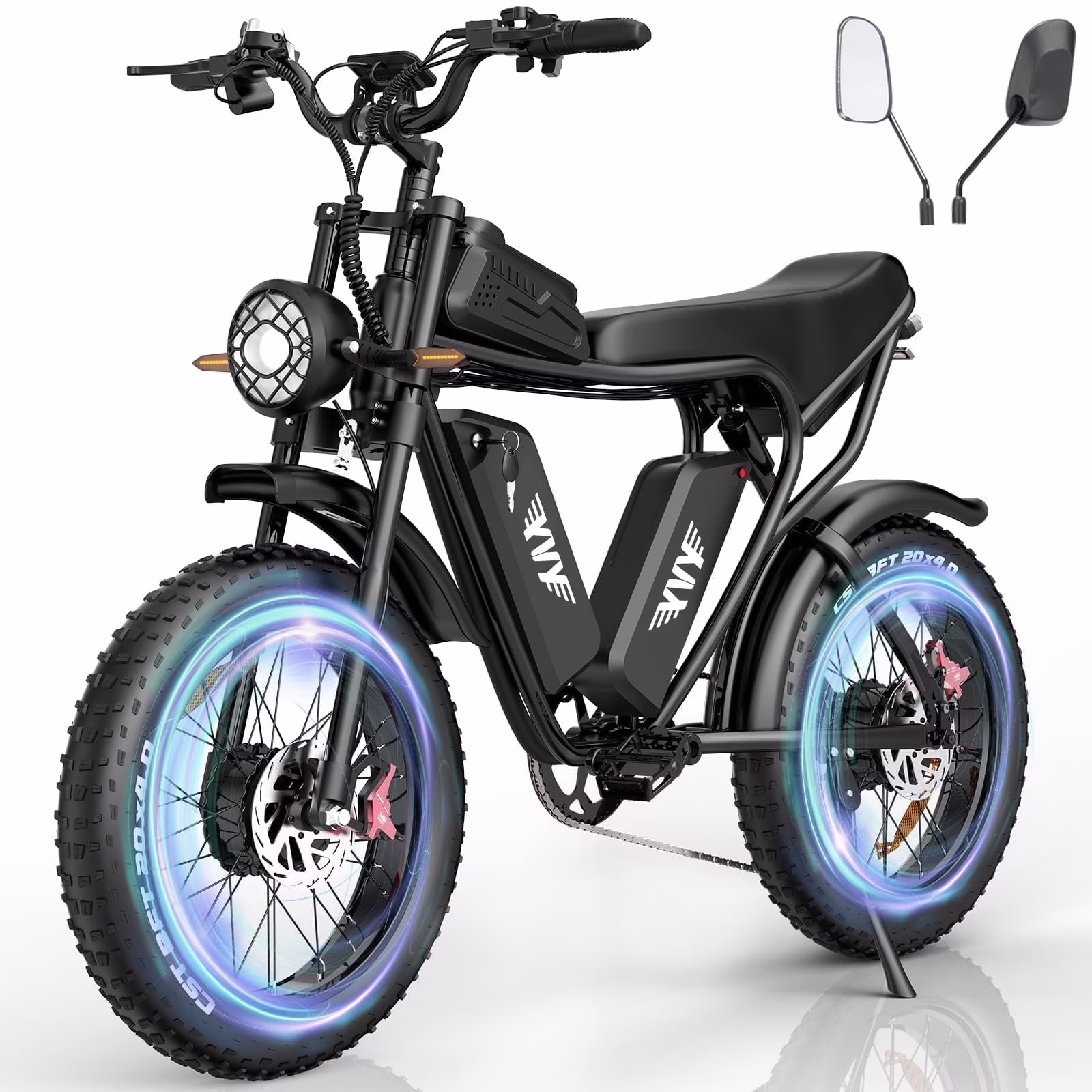 1500W Electric Bike for Adults,33MPH 20'' Fat Tire Electric Motorcycle,48V 20AH Removable Battery, 30-60 Miles Mountain Bike UL2849(20Inch-1500W-48V 20AH-33MPH) - Image 5