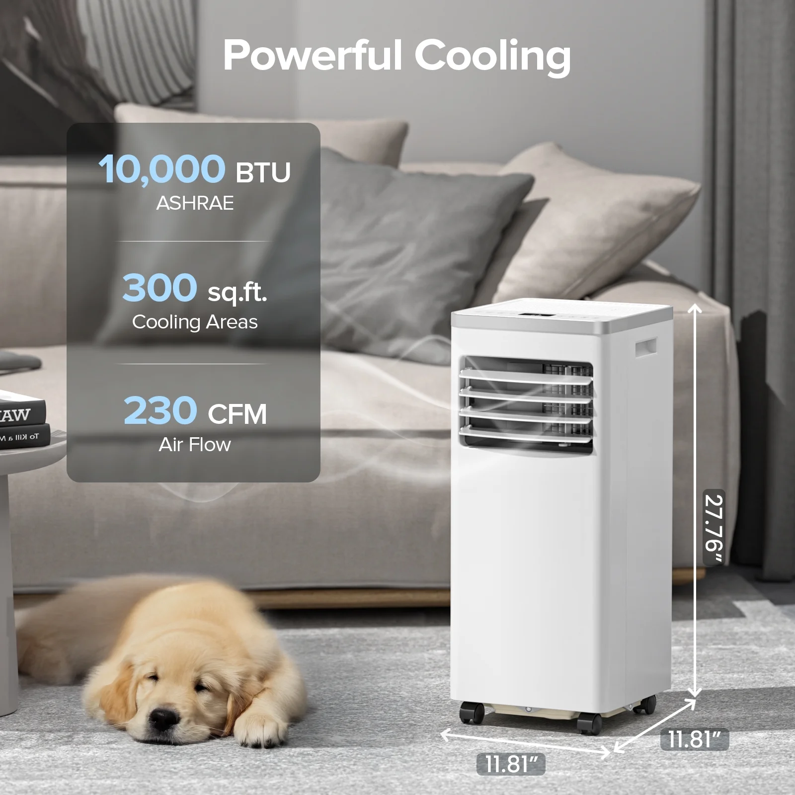 10000BTU Portable Air Conditioner with Remote Control, AC Unit Covers up to 450 Sq. Ft. - Image 5