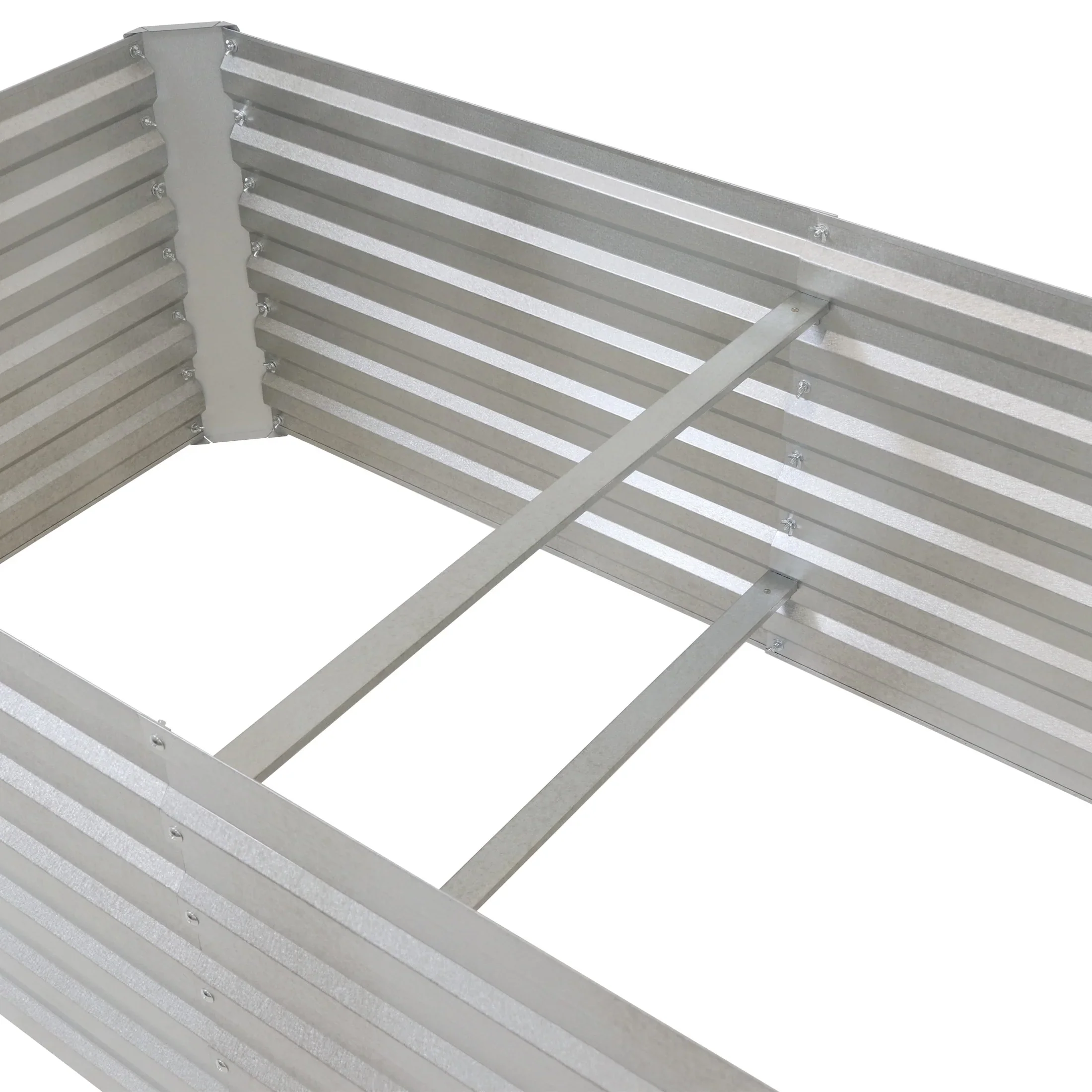 Sunnydaze 71 x 35.5 x 23.5 Rectangular Silver Galvalume Steel Raised Garden Bed
