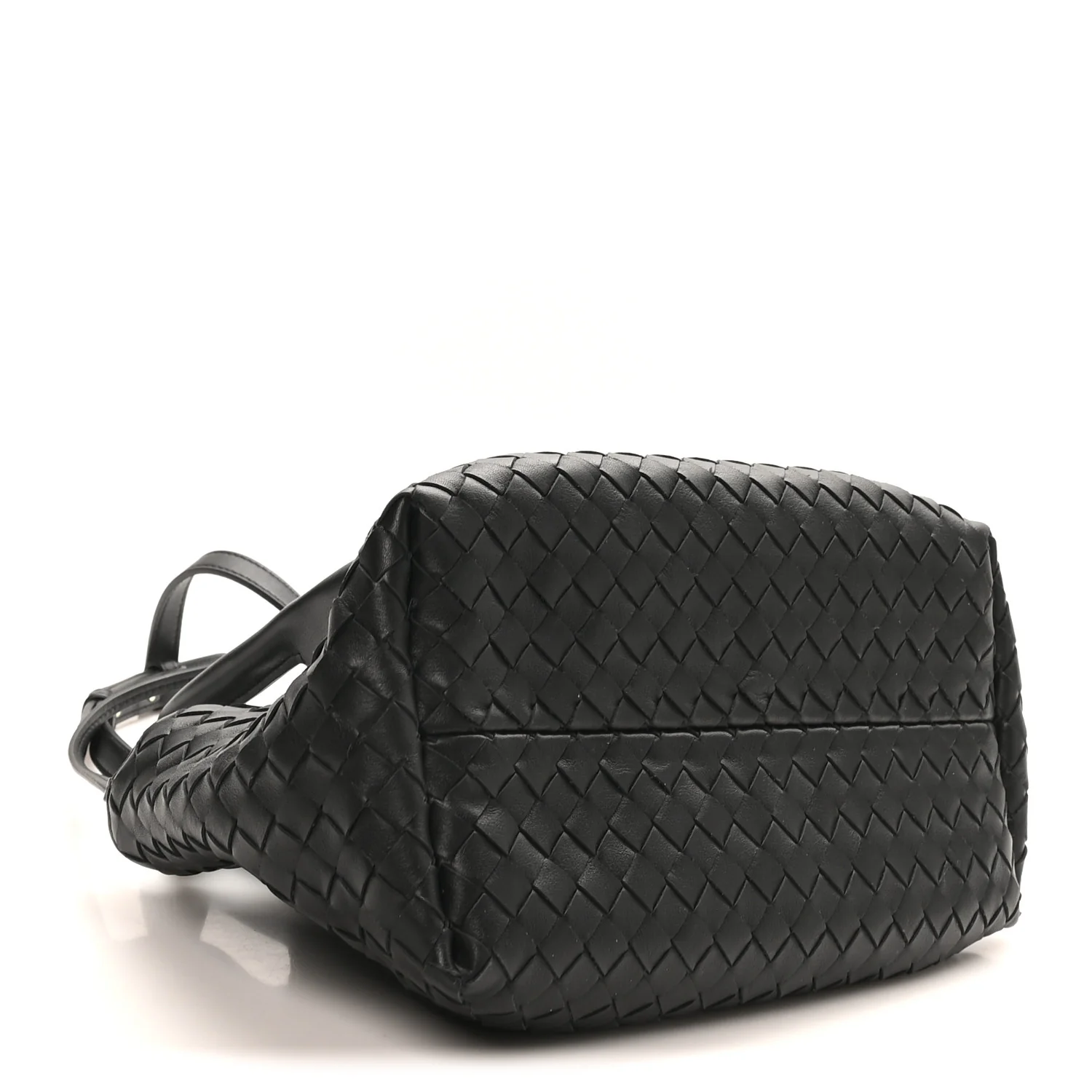 Calfskin Intrecciato Small Pinacoteca Tote Black Fondant