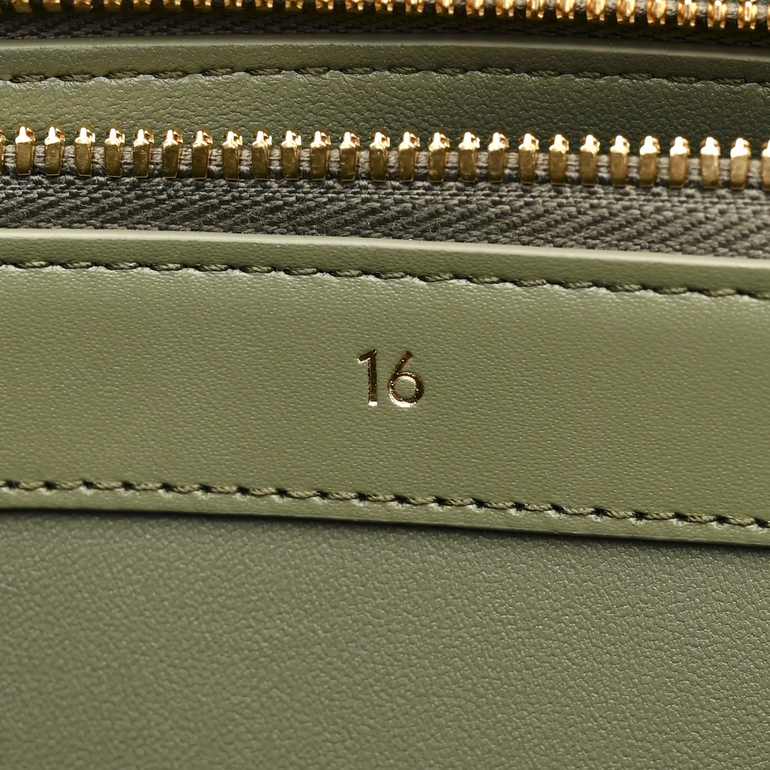 Satinated Calfskin Medium 16 Top Handle Bag Sage