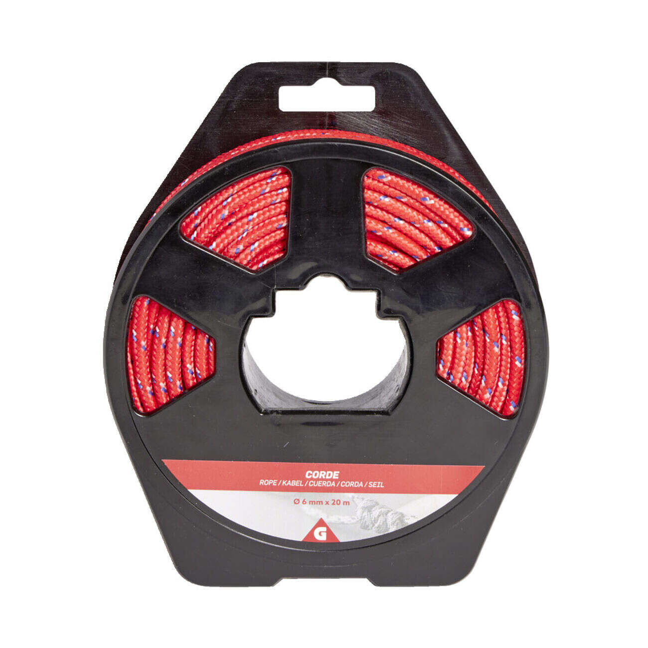 Corde Ø6mmx20m plastique jaune