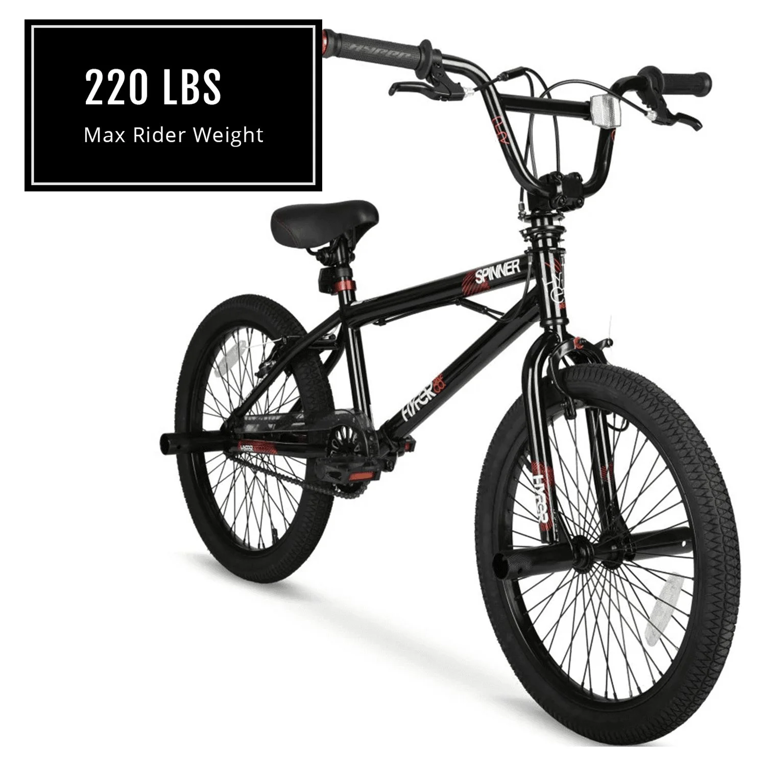 20" Boy's Spinner BMX Bike for Kids, Black, Age Group 8 to 13, Child, Tween - Image 3